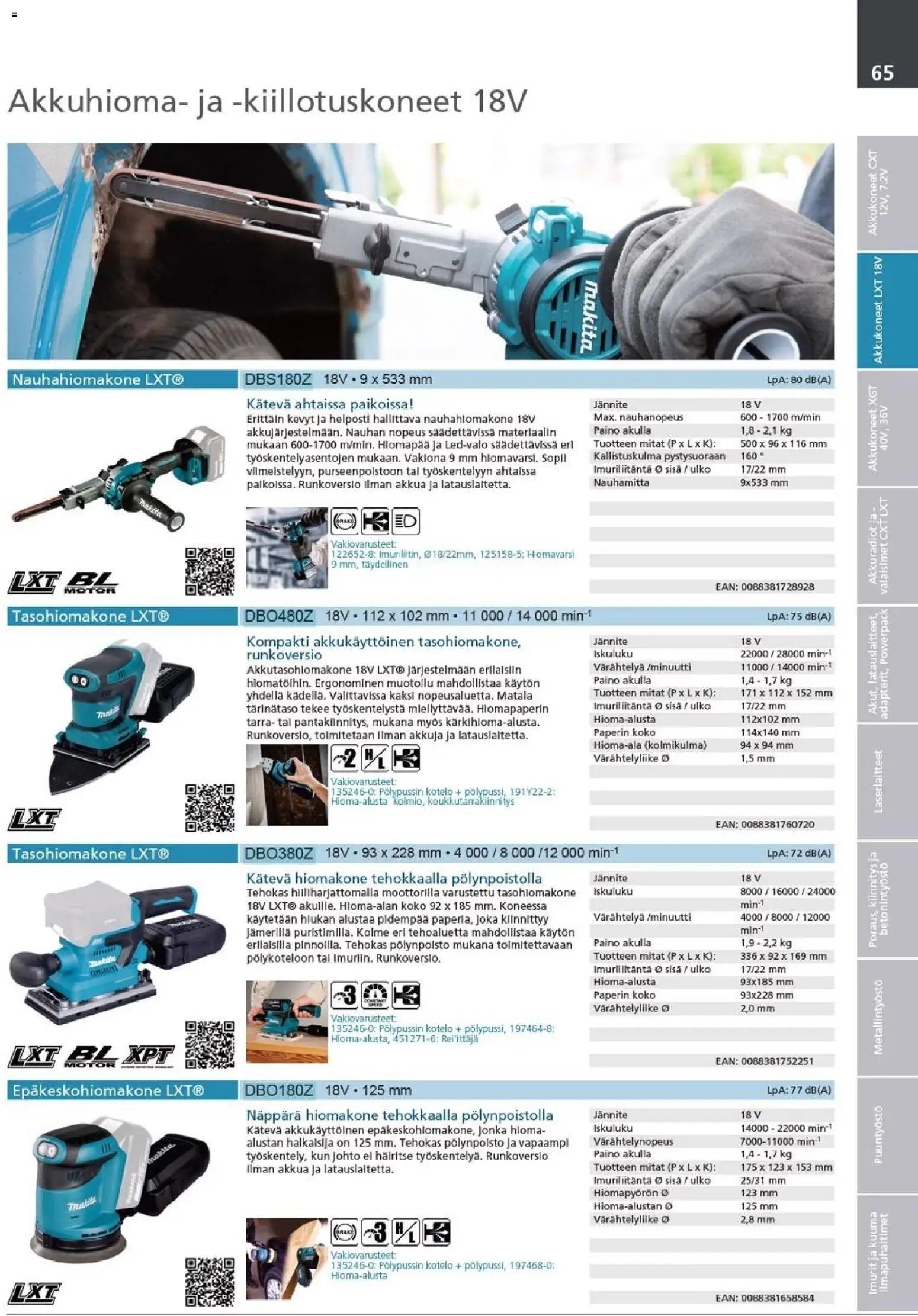 Makita - Tuoteluettelo 2026