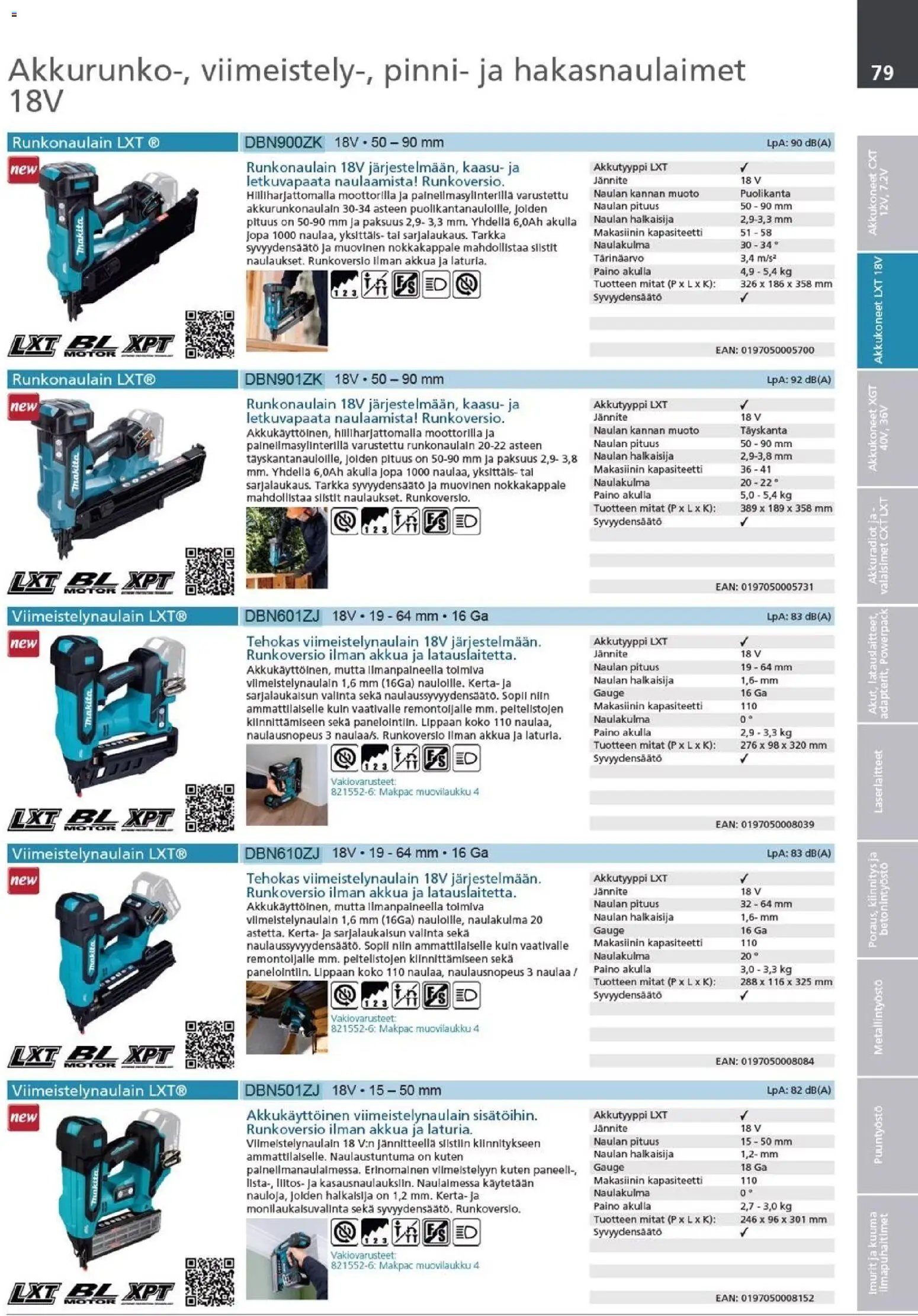 Makita - Tuoteluettelo 2026