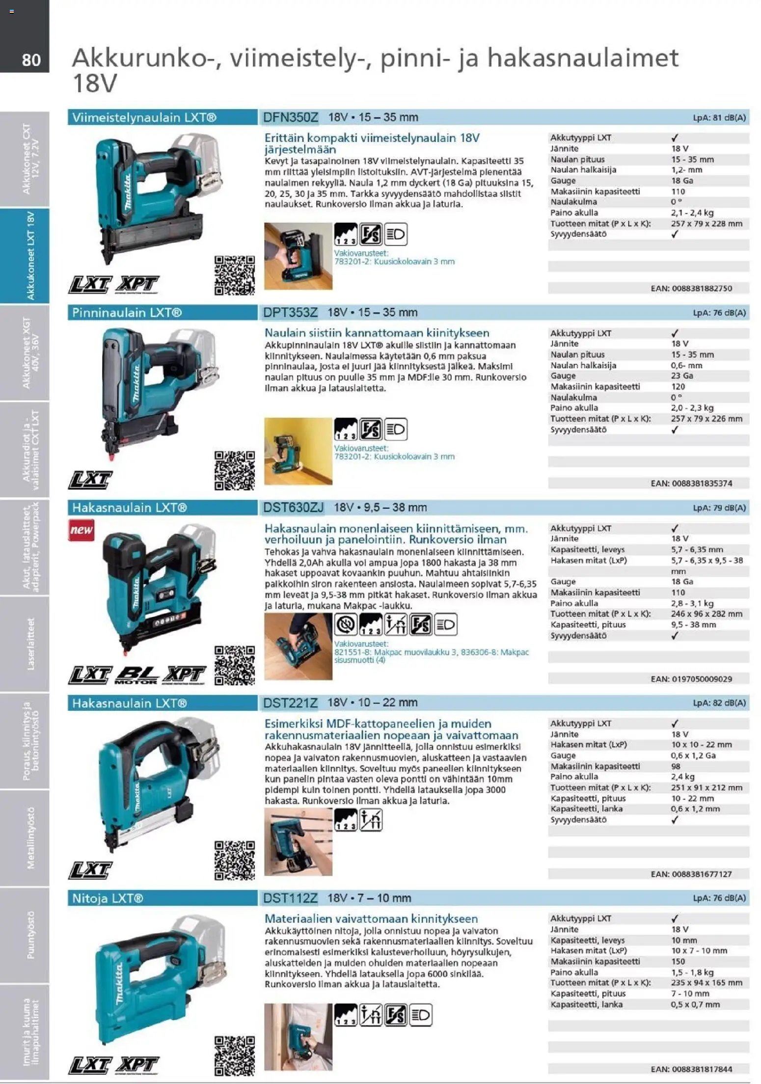 Makita - Tuoteluettelo 2026