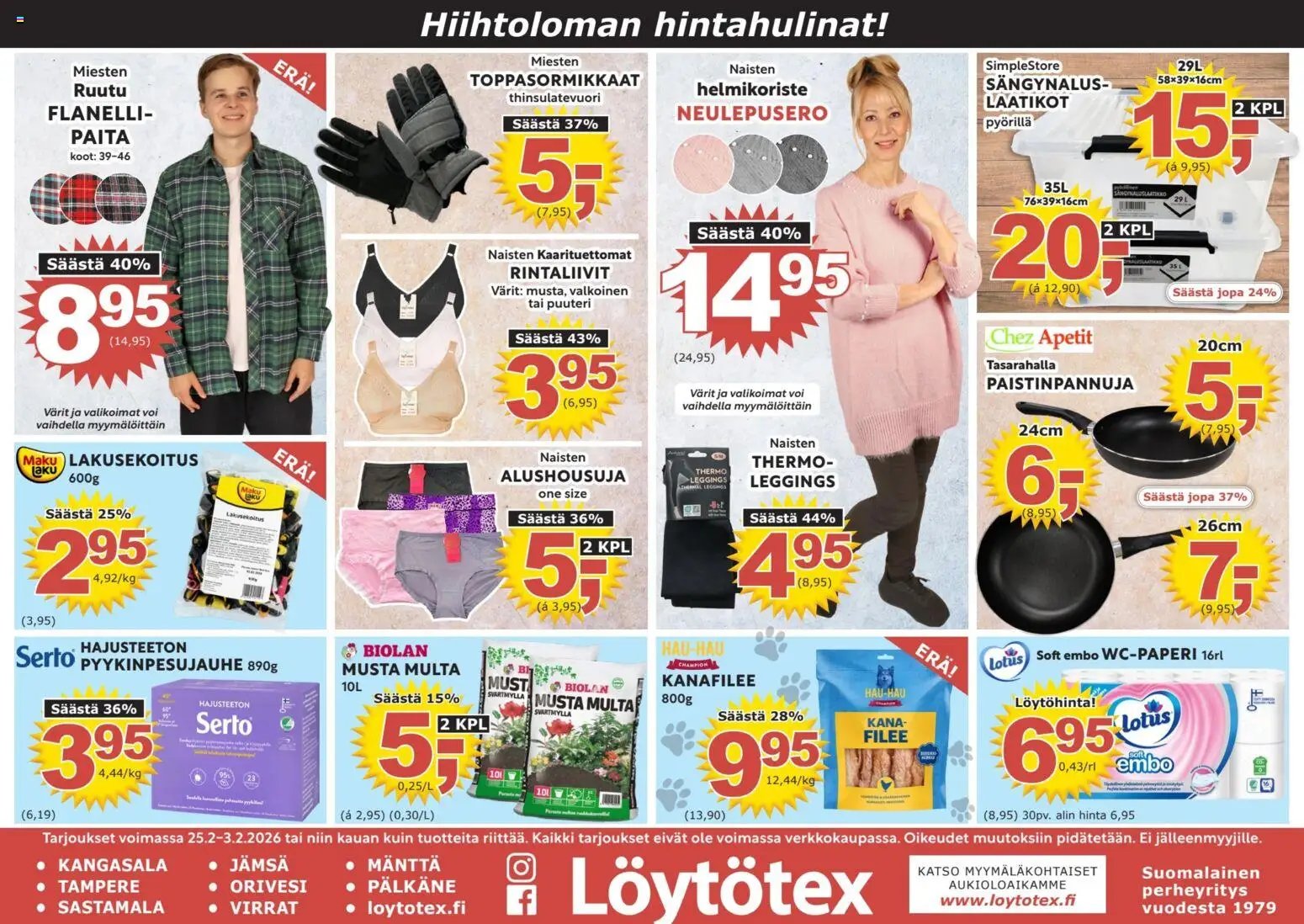 Löytötex tarjoukset