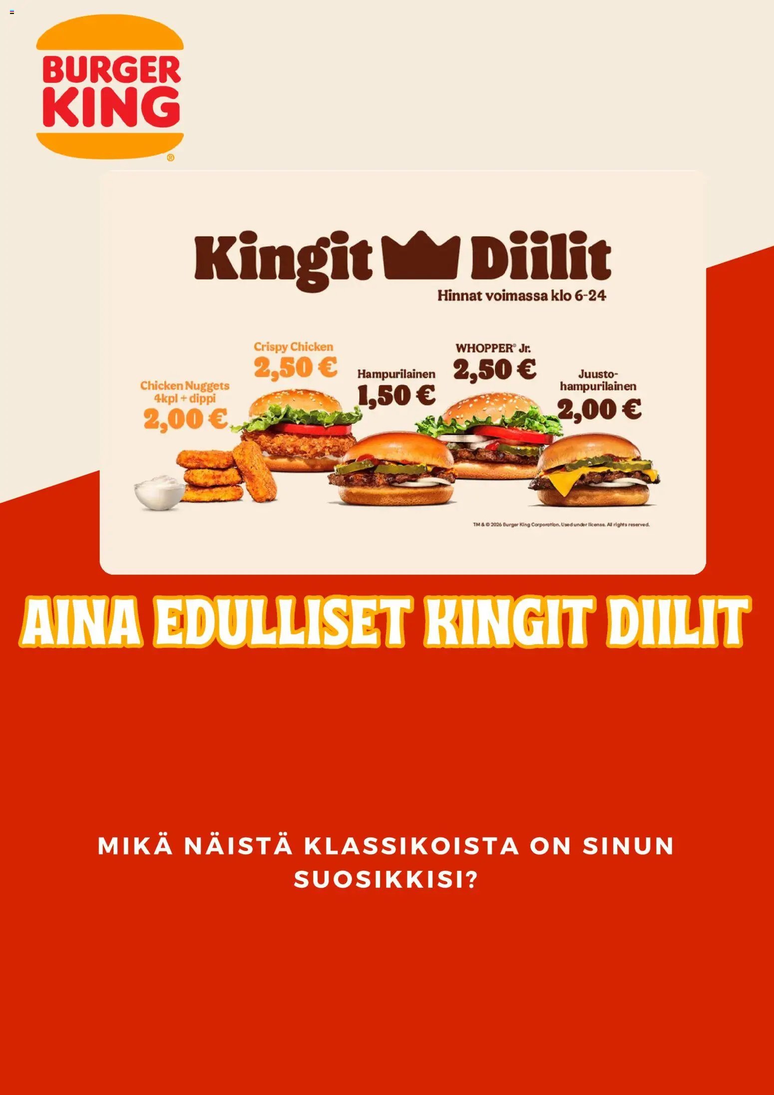 Burger King tarjoukset