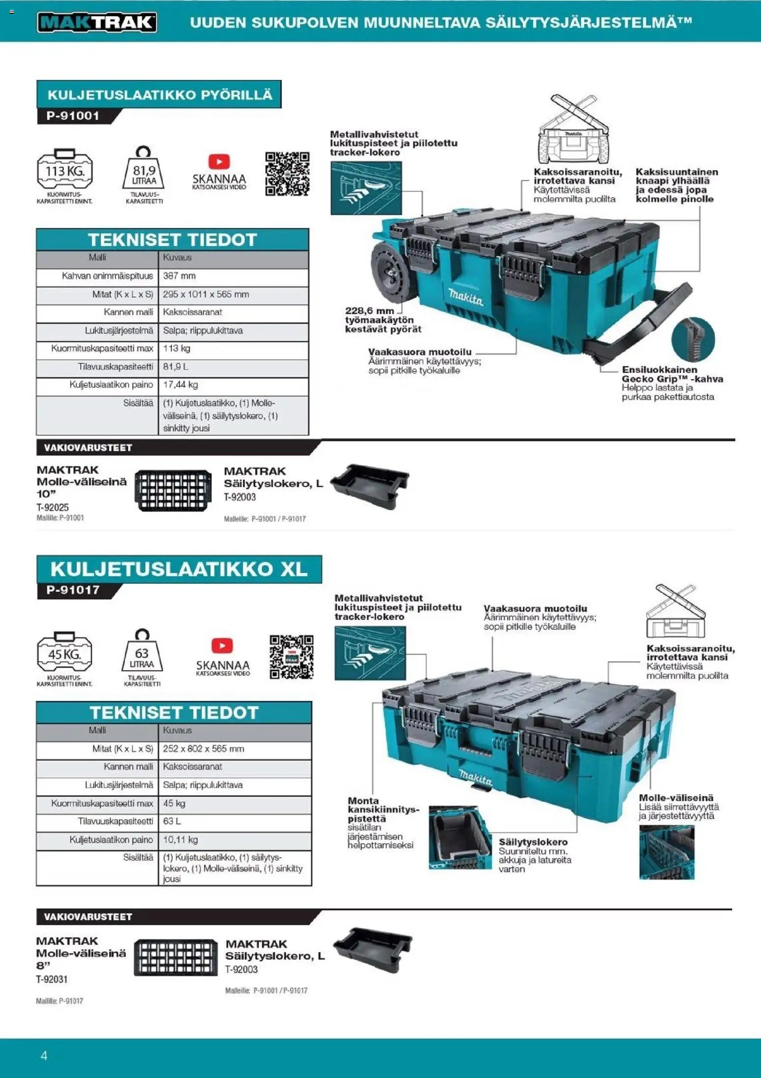 Makita - Maktrak säilytysjärjestelmä
