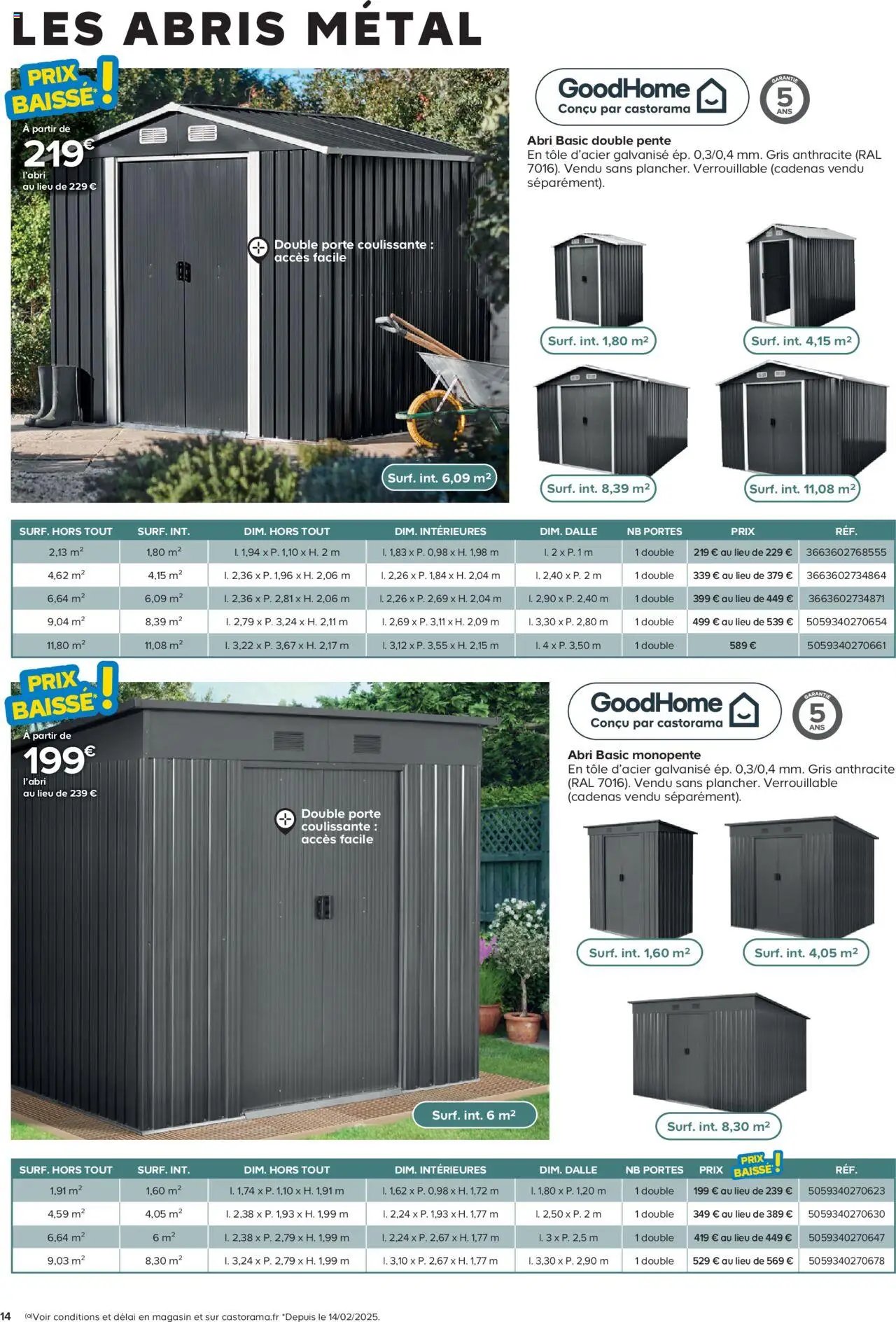 Castorama Abri de jardin et serres (2025-02-26 - 2025-12-31)