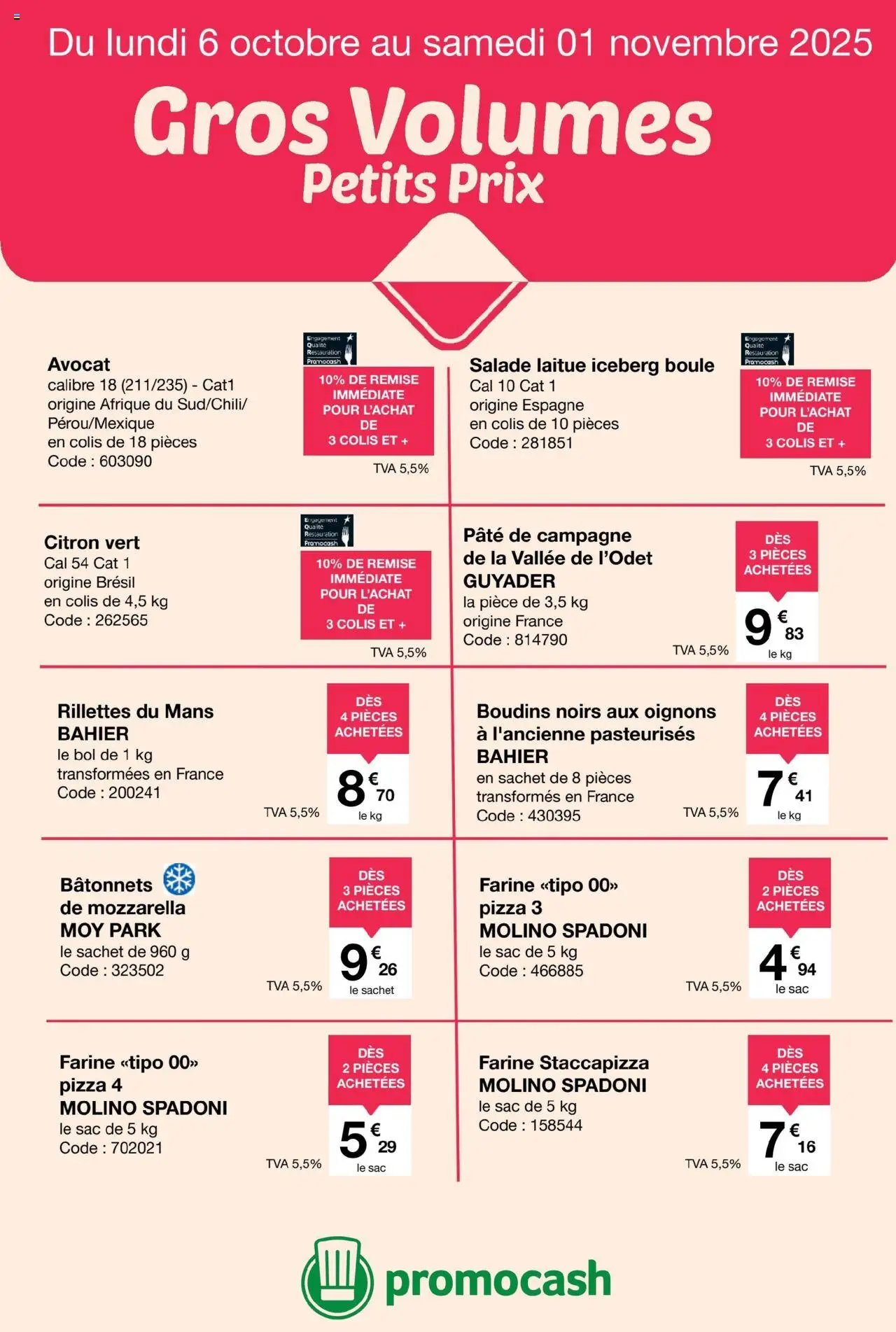 Promocash Catalogue gros volumes petits prix