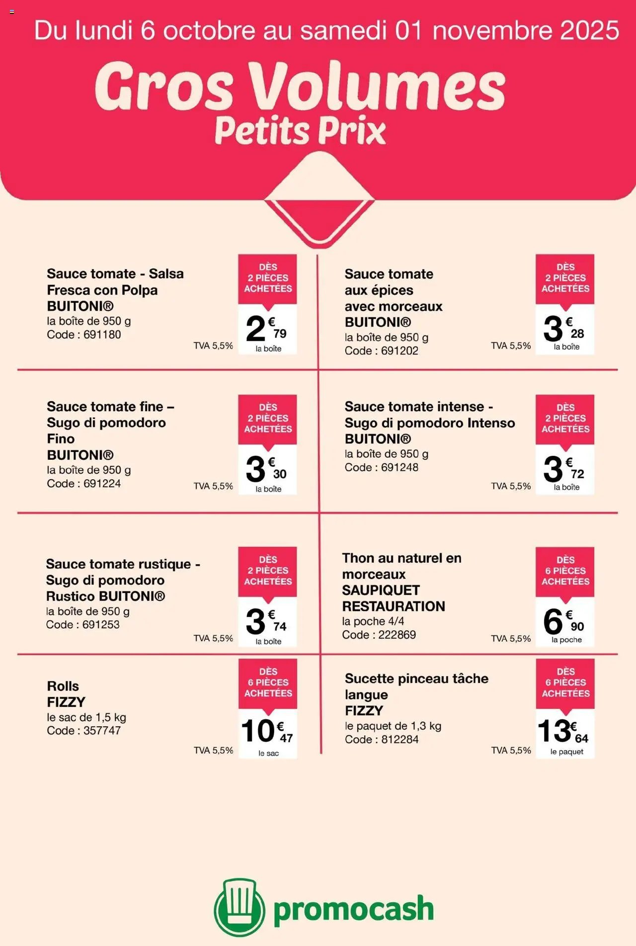 Promocash Catalogue gros volumes petits prix