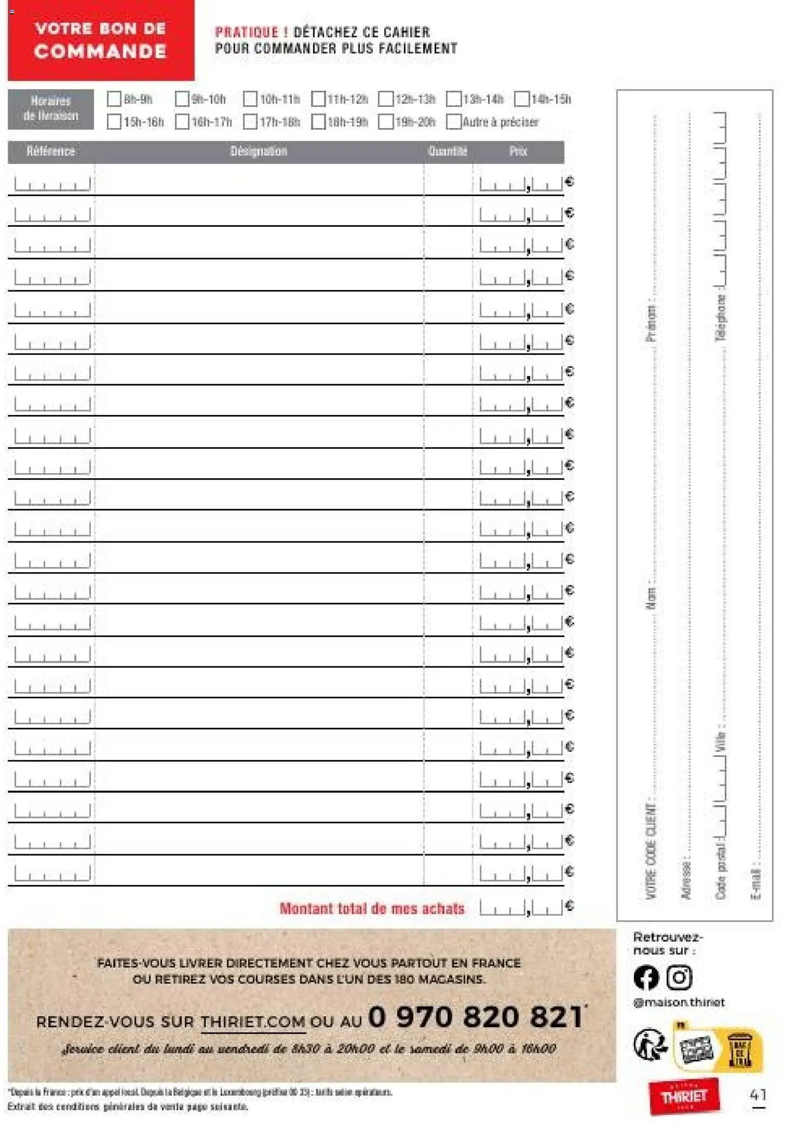 Thiriet Catalogue livraison à domicile 