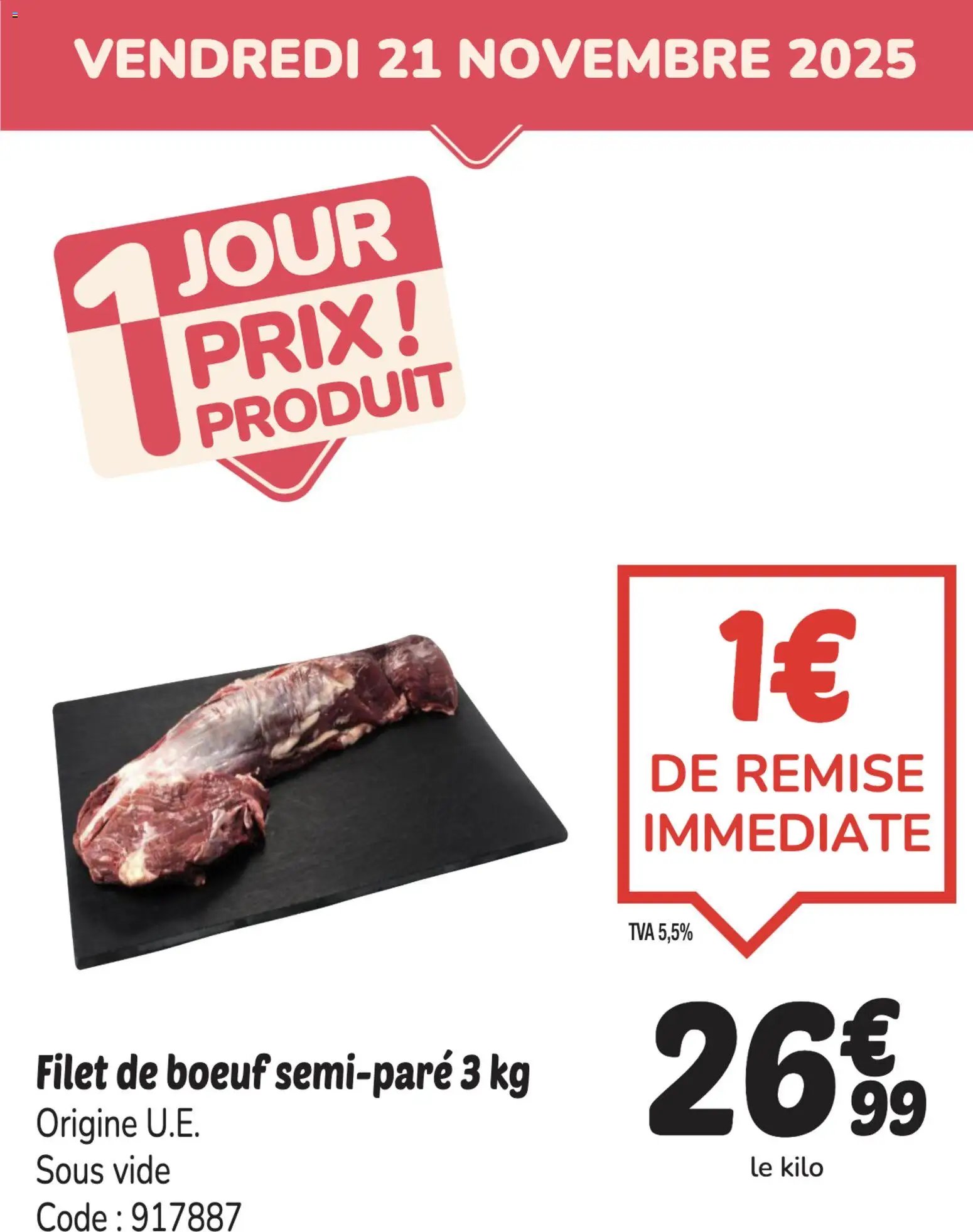 Promocash 1 Jour prix produit