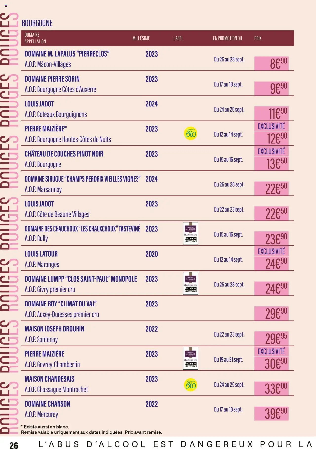 Monoprix - Guide foire aux vins (2025-09-12 - 2025-09-28)