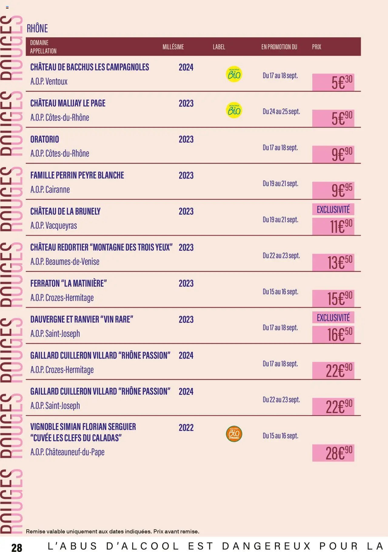 Monoprix - Guide foire aux vins (2025-09-12 - 2025-09-28)