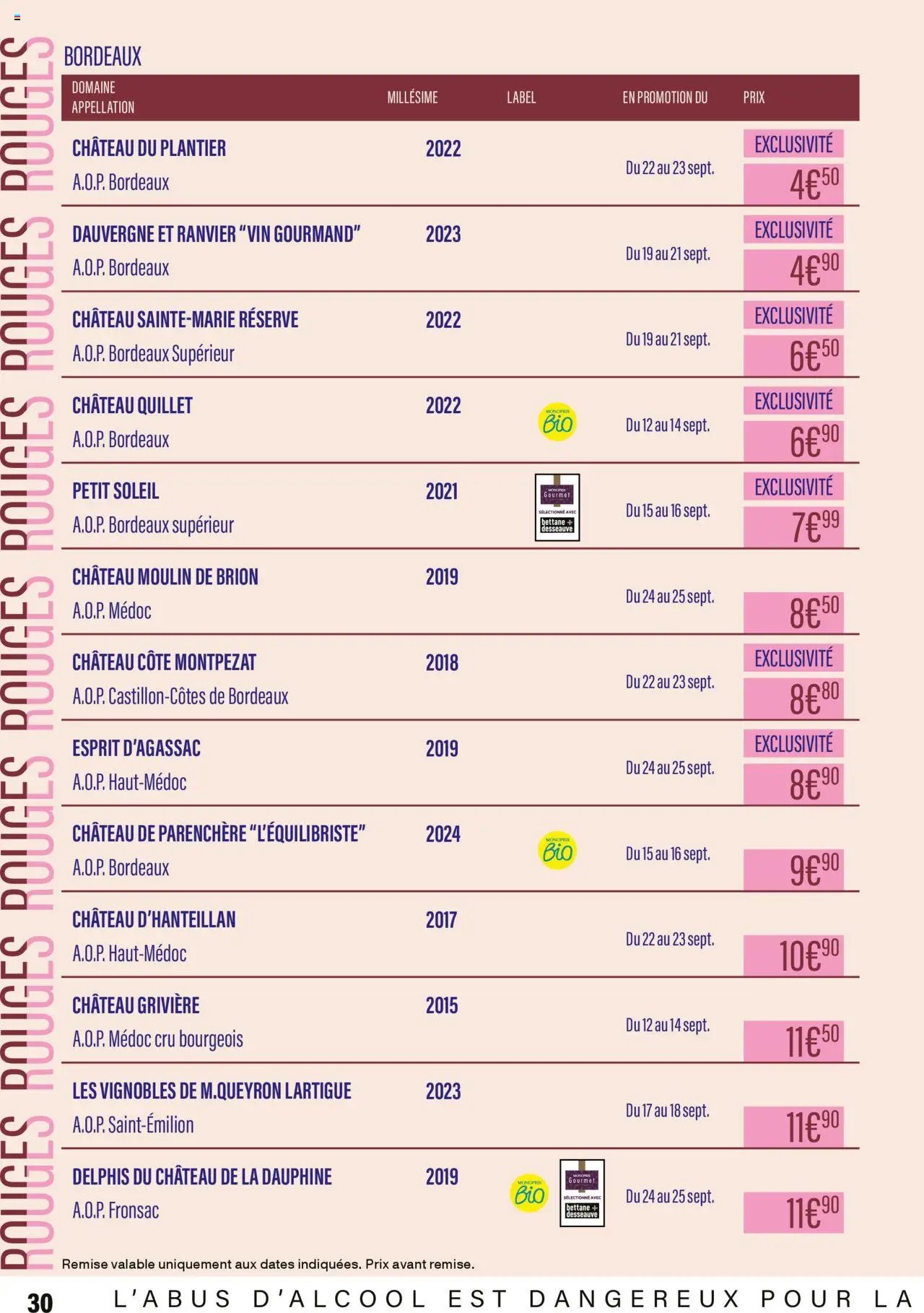 Monoprix - Guide foire aux vins (2025-09-12 - 2025-09-28)
