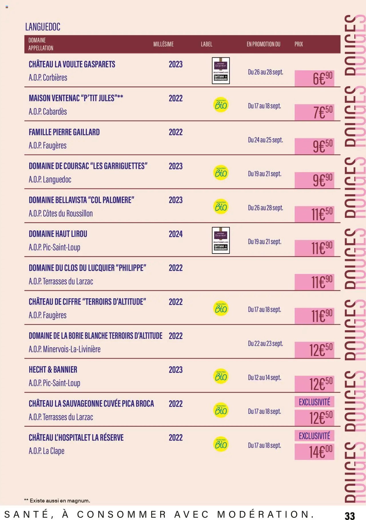 Monoprix - Guide foire aux vins (2025-09-12 - 2025-09-28)