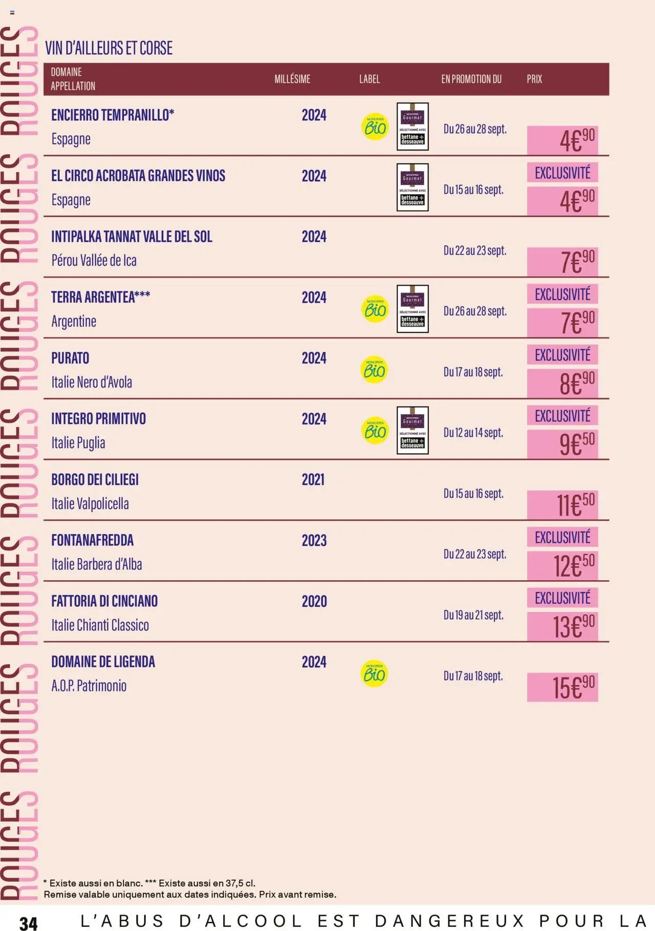 Monoprix - Guide foire aux vins (2025-09-12 - 2025-09-28)