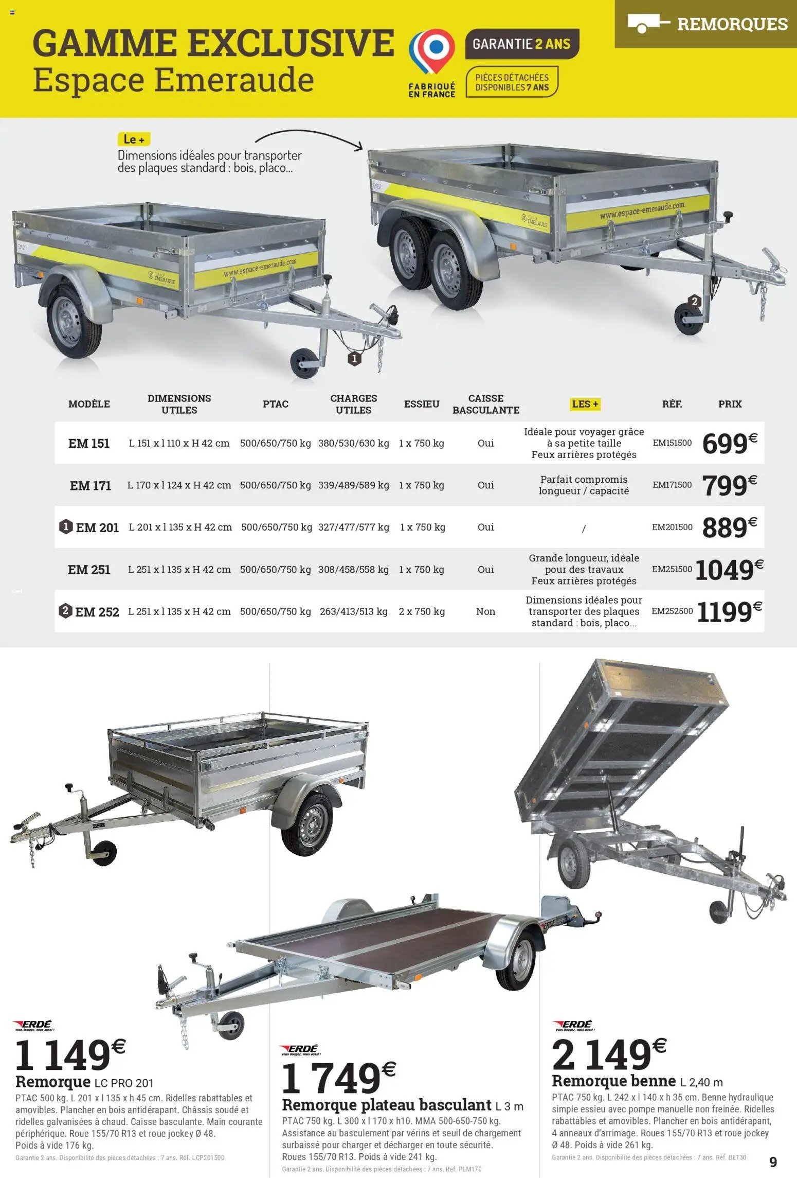 Espace Emeraude catalogue
