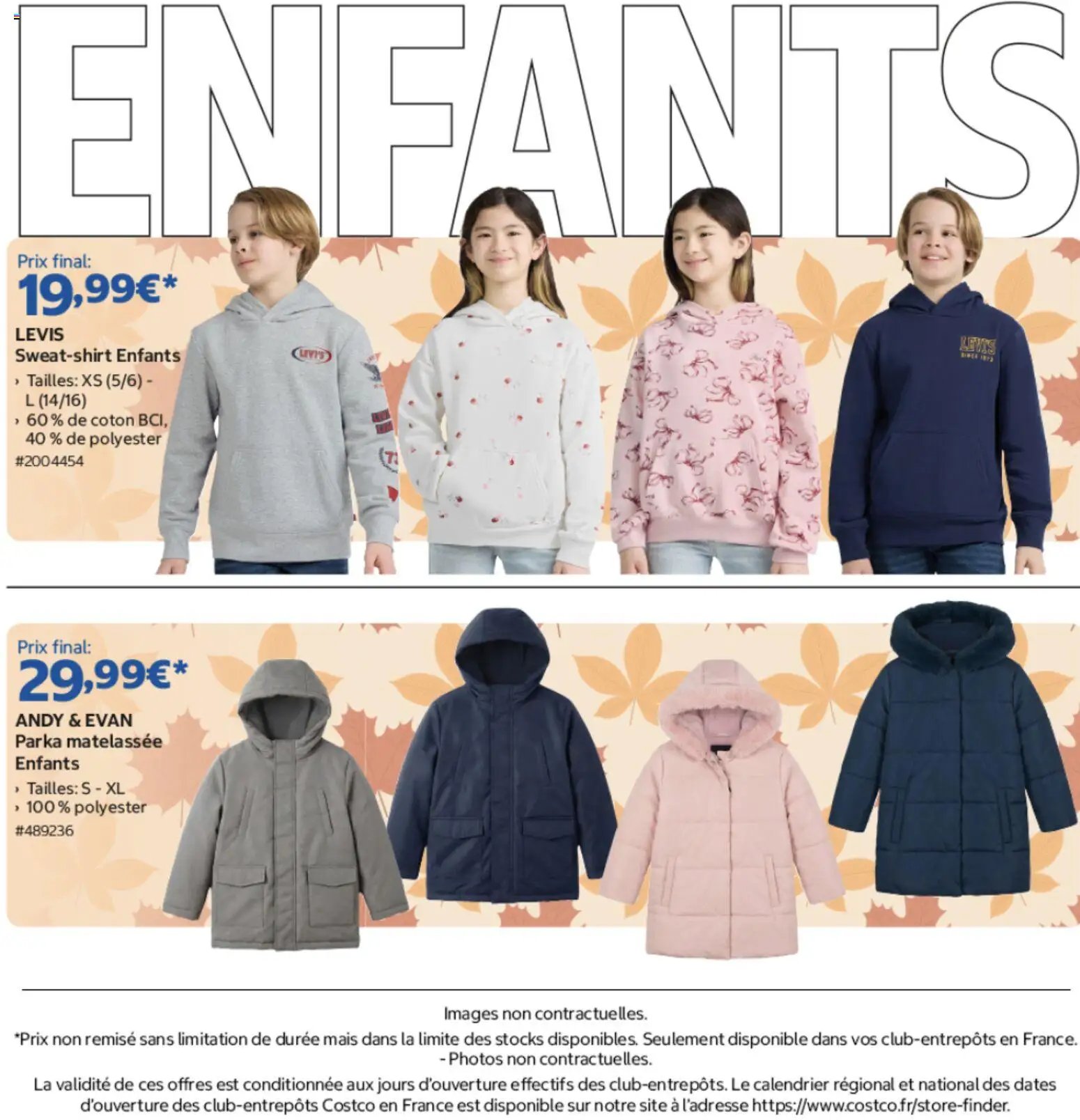 Costco Mode automne : femmes, hommes et enfants
