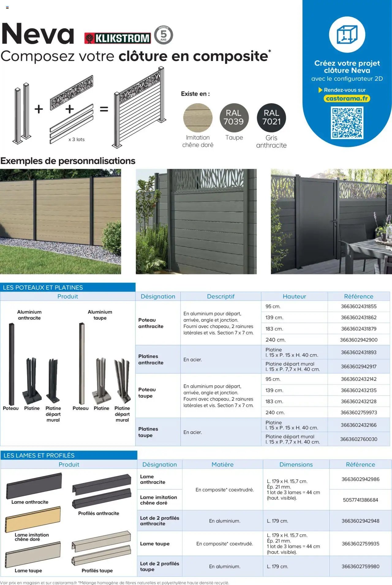 Castorama Clôture et terrasse Neva