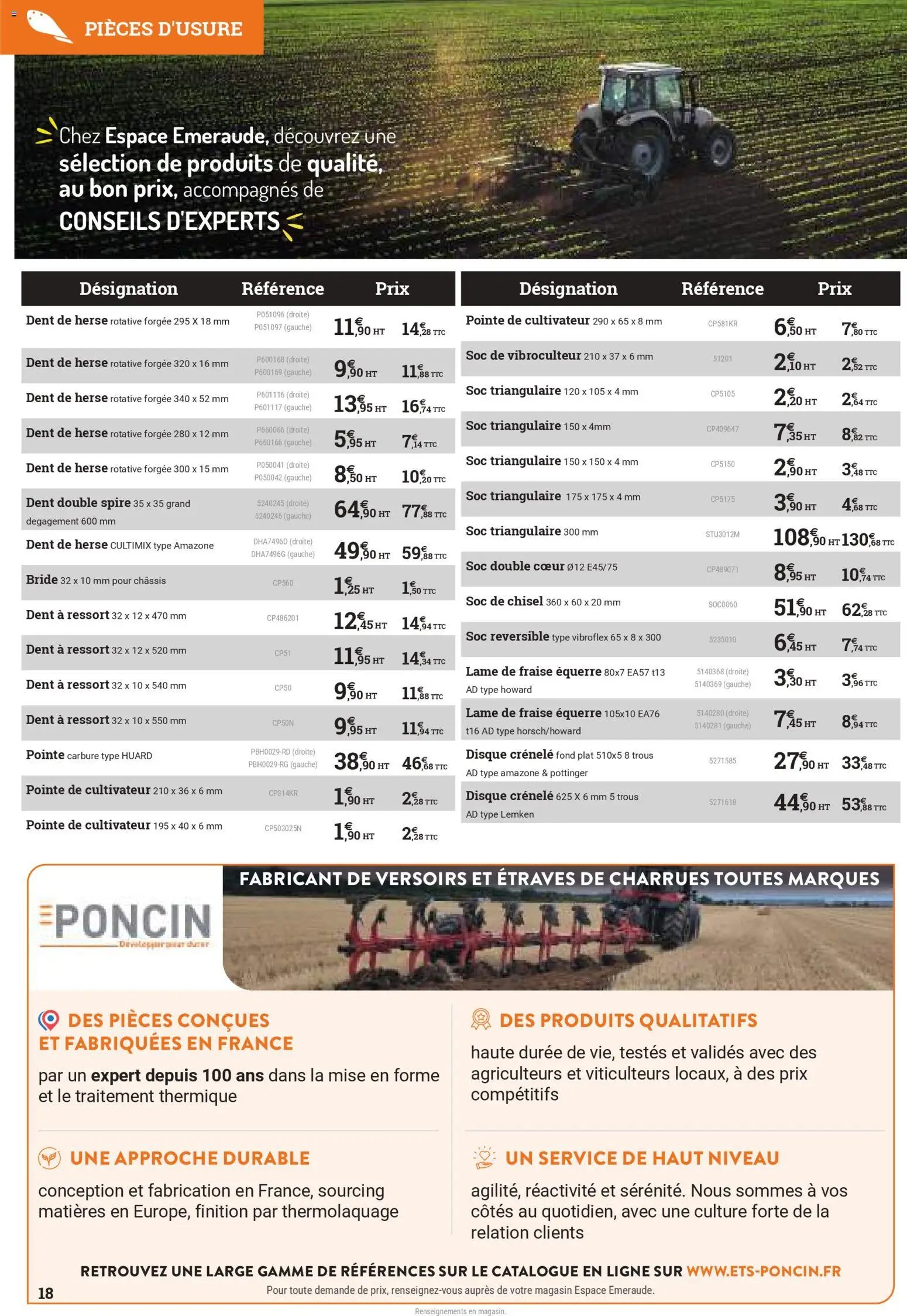 Espace Emeraude catalogue