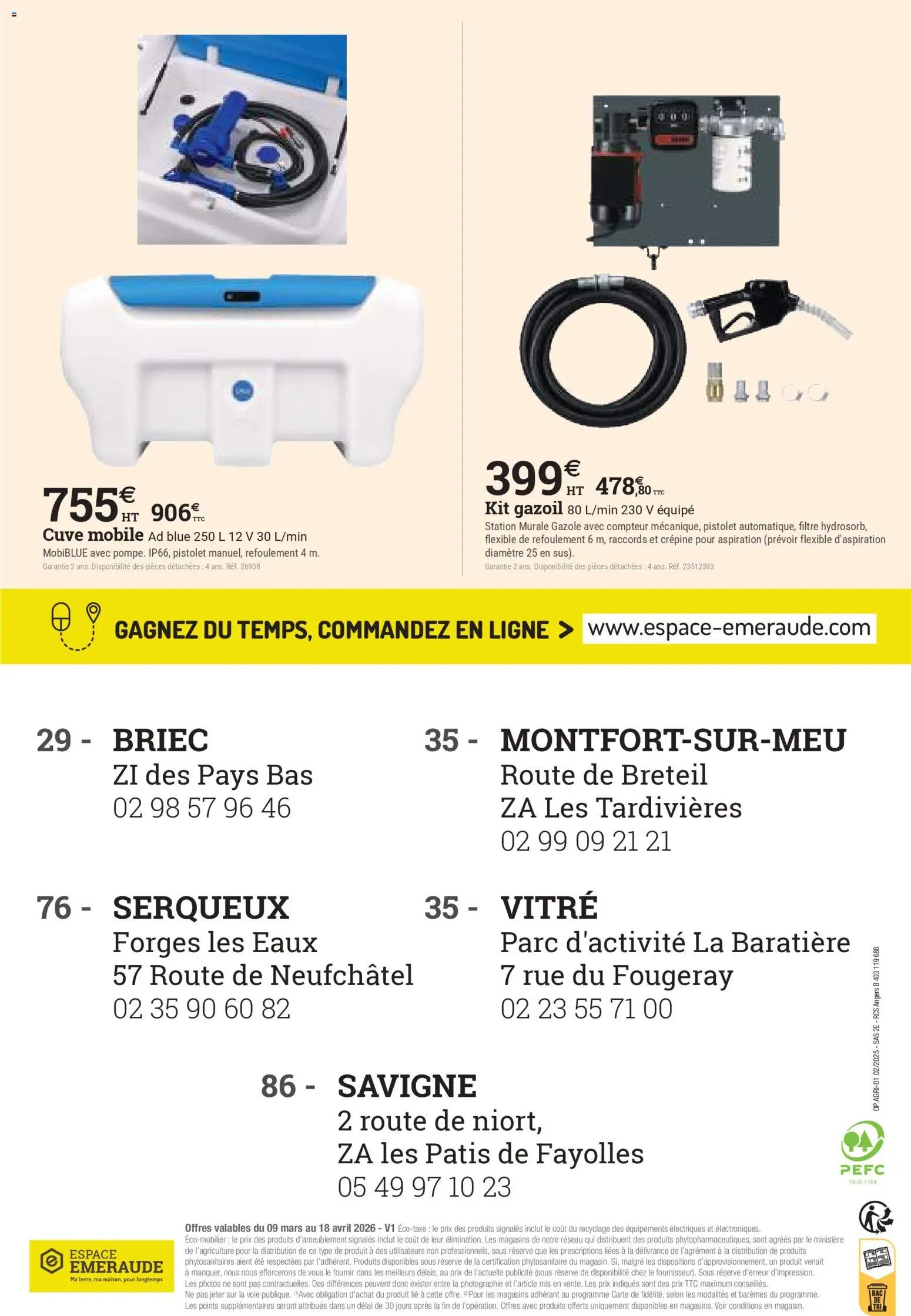 Espace Emeraude catalogue