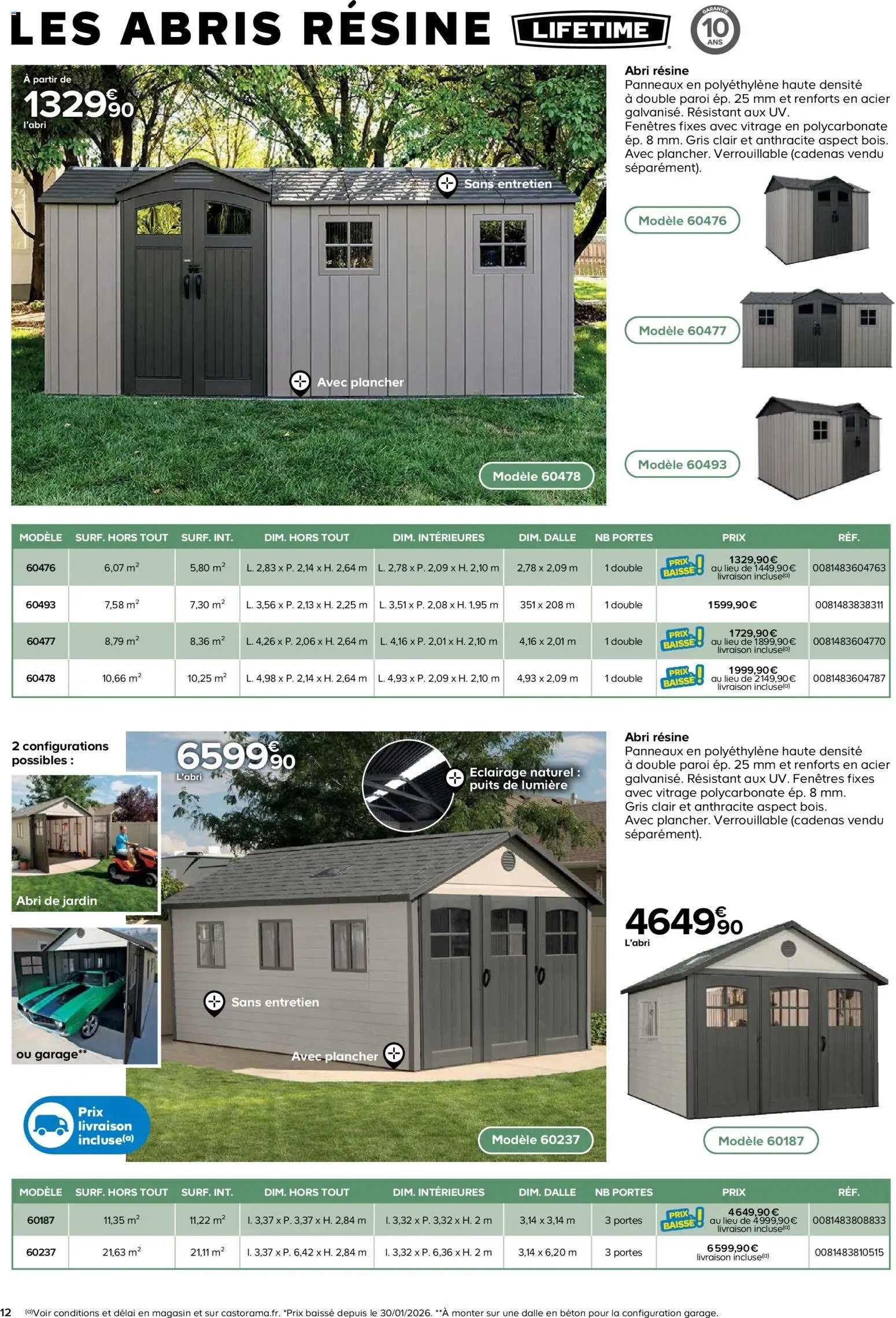 Castorama Abri de jardin et serres (2026-02-26 - 2026-12-31)