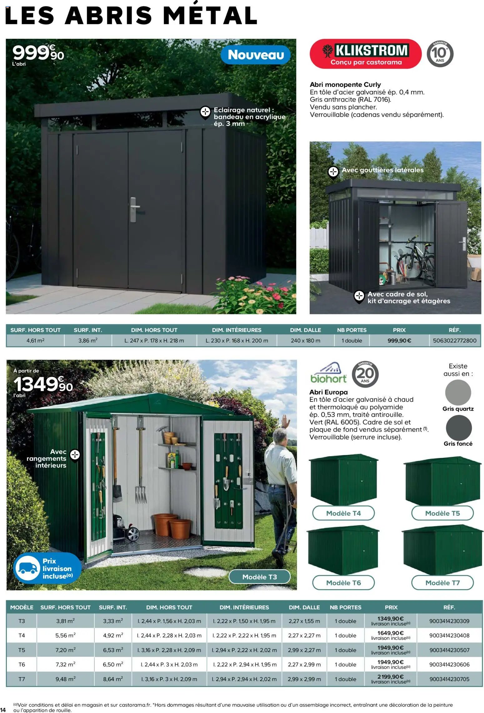 Castorama Abri de jardin et serres (2026-02-26 - 2026-12-31)