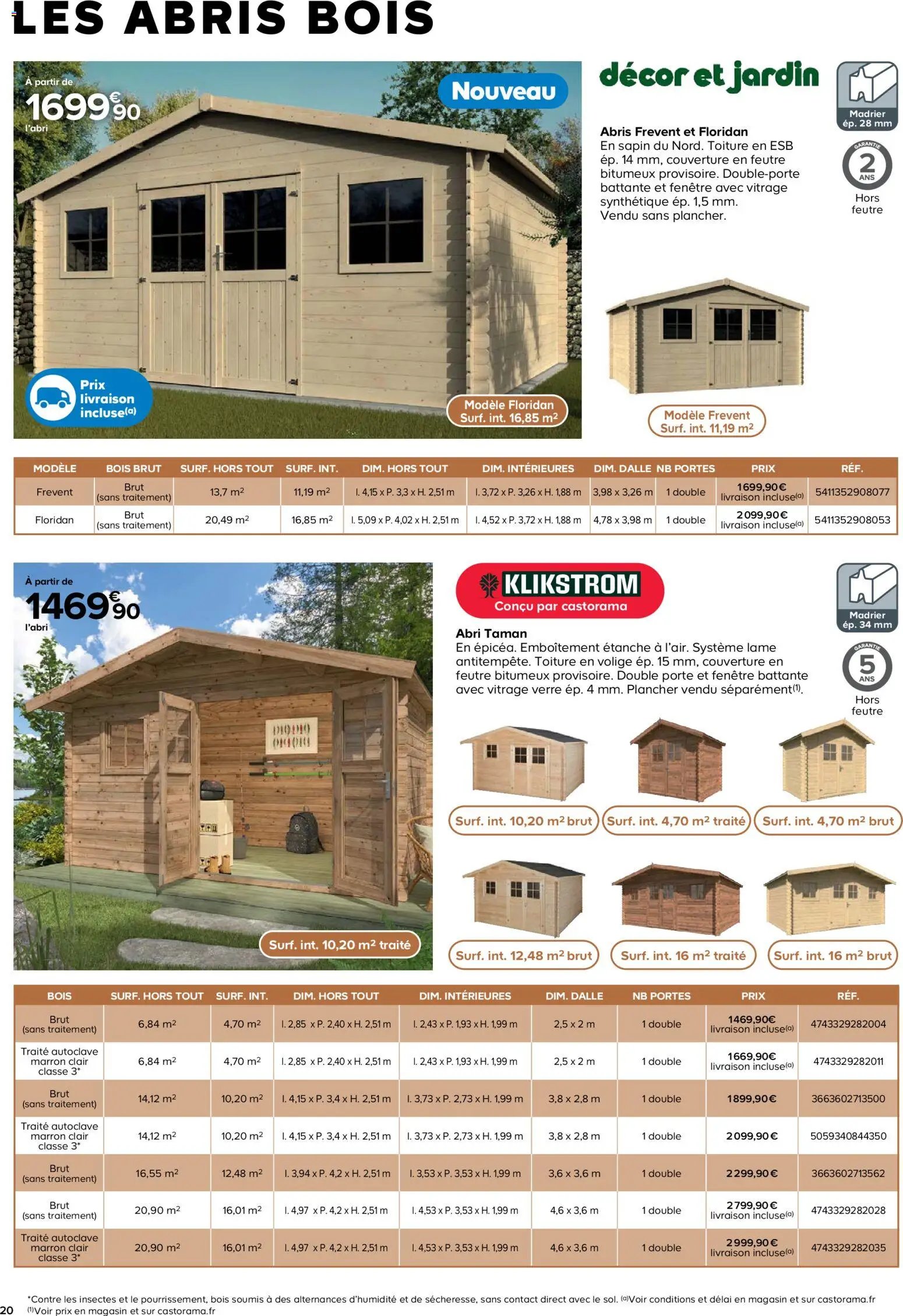 Castorama Abri de jardin et serres (2026-02-26 - 2026-12-31)