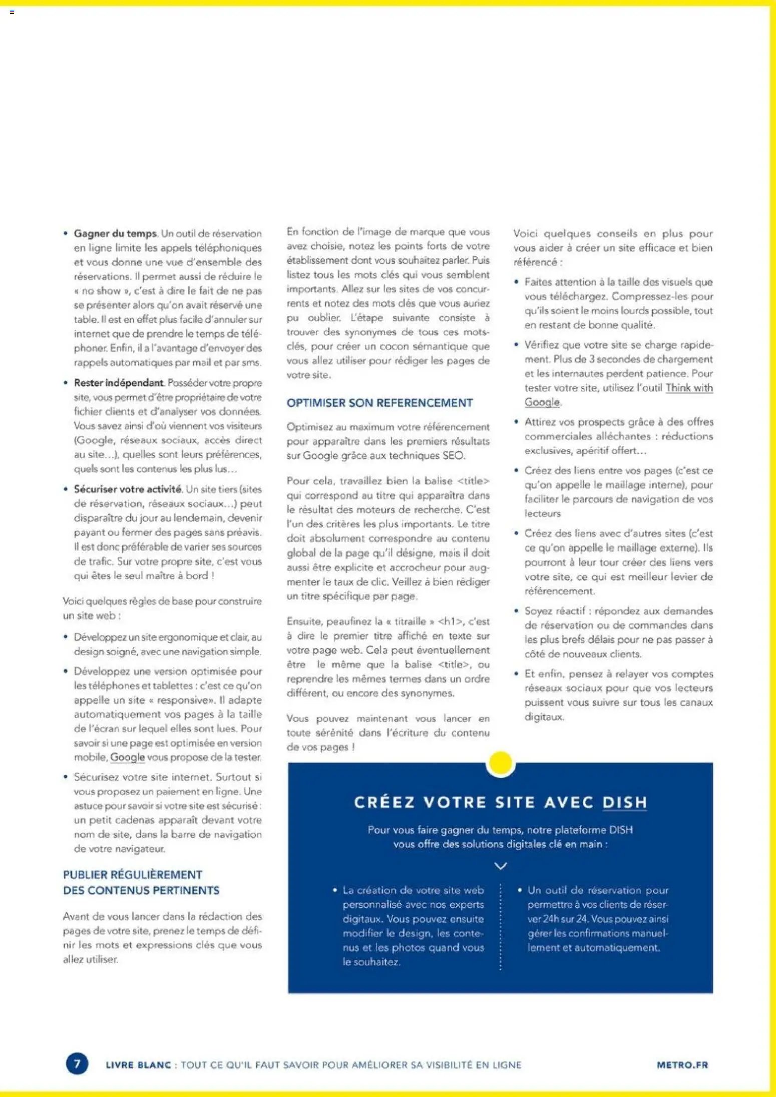 METRO - Guide améliorer la visibilité de son restaurant