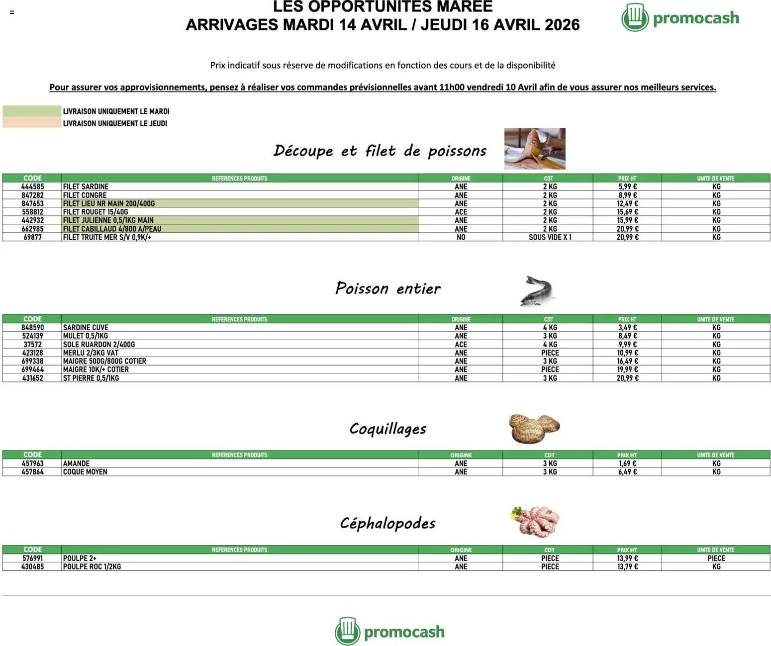 Promocash Opportunités Marée
