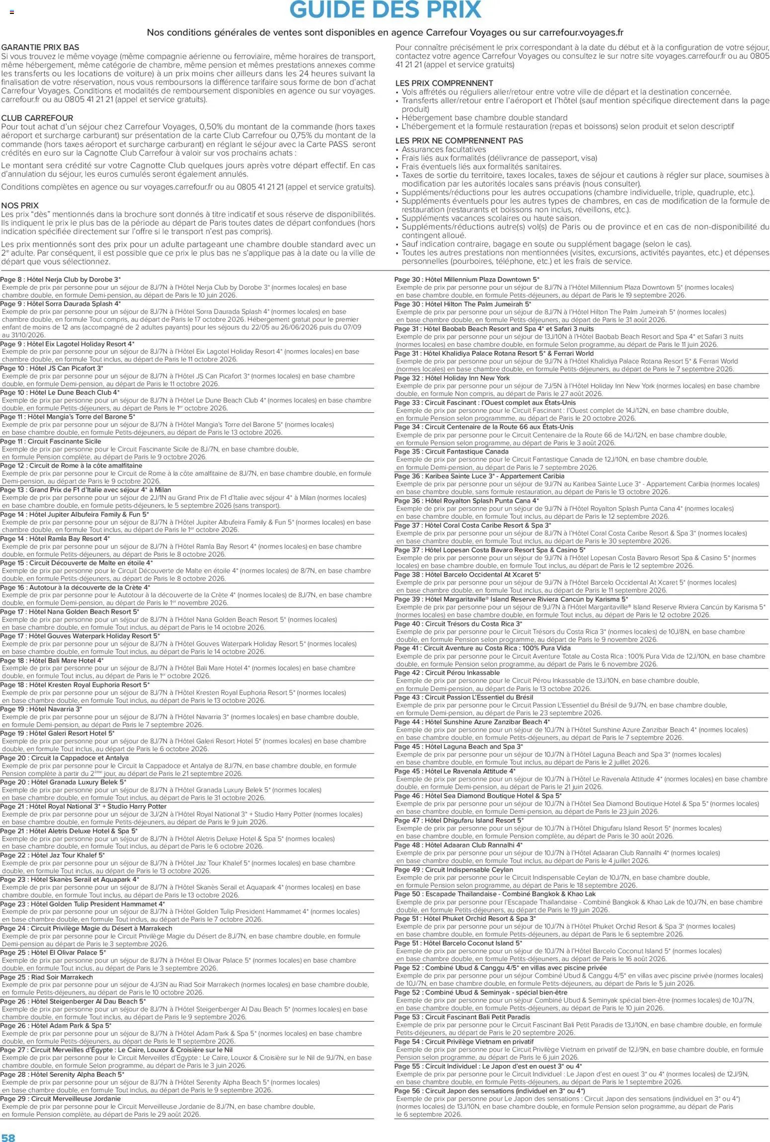 Carrefour contact Séjours & circuits