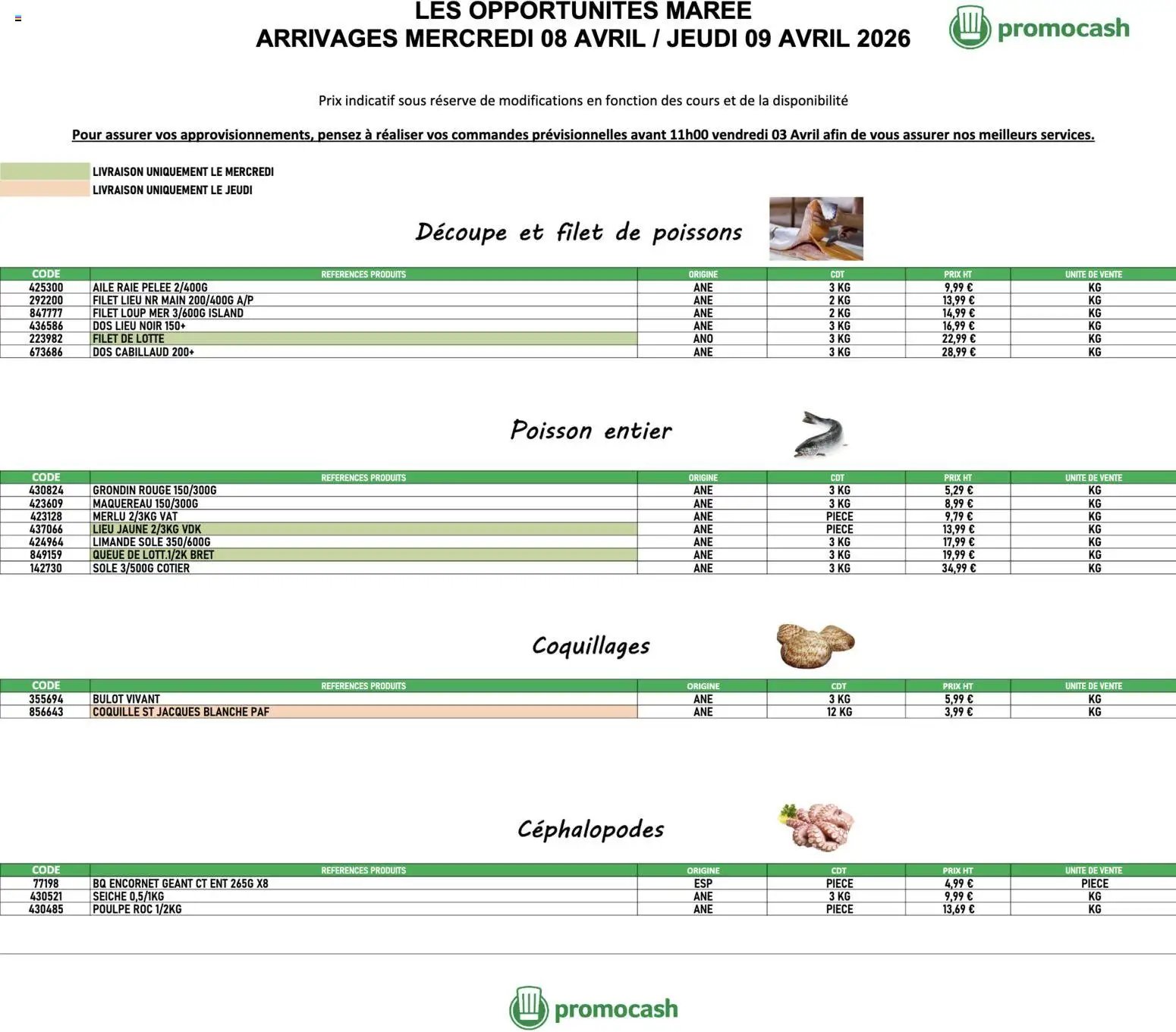 Promocash Opportunités Marée