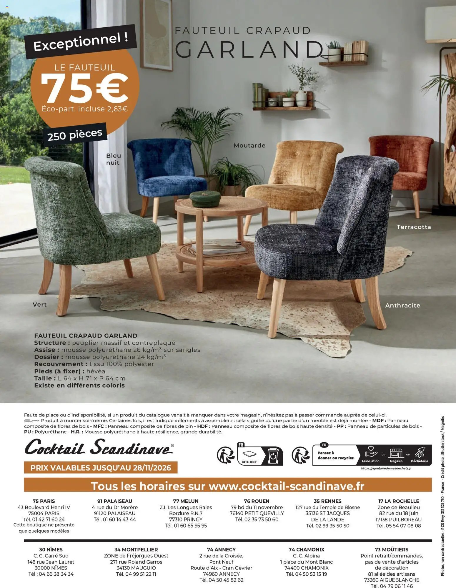 Cocktail Scandinave catalogue Spécial canapés