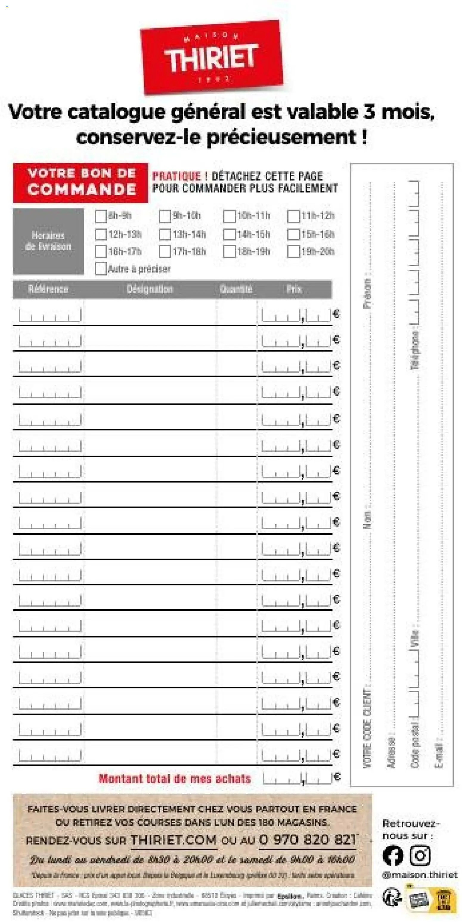 Thiriet -  Livraison à domicile (2026-03-01 - 2026-06-23)
