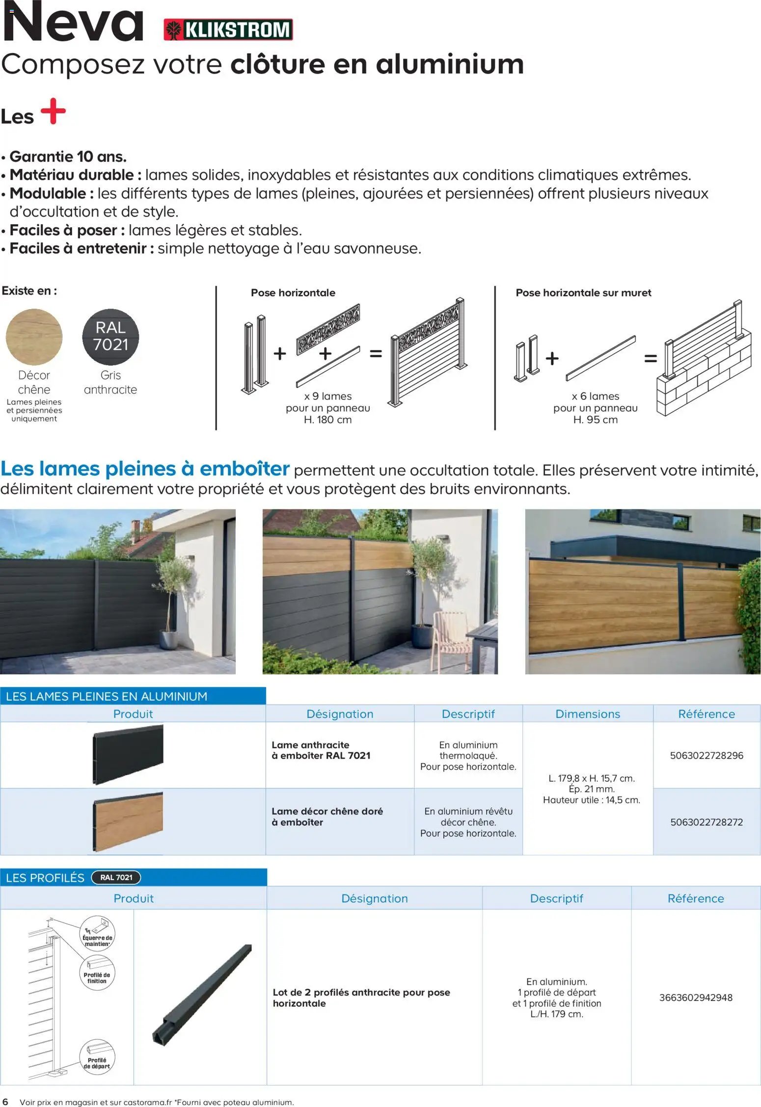 Castorama Clôture et terrasse Neva