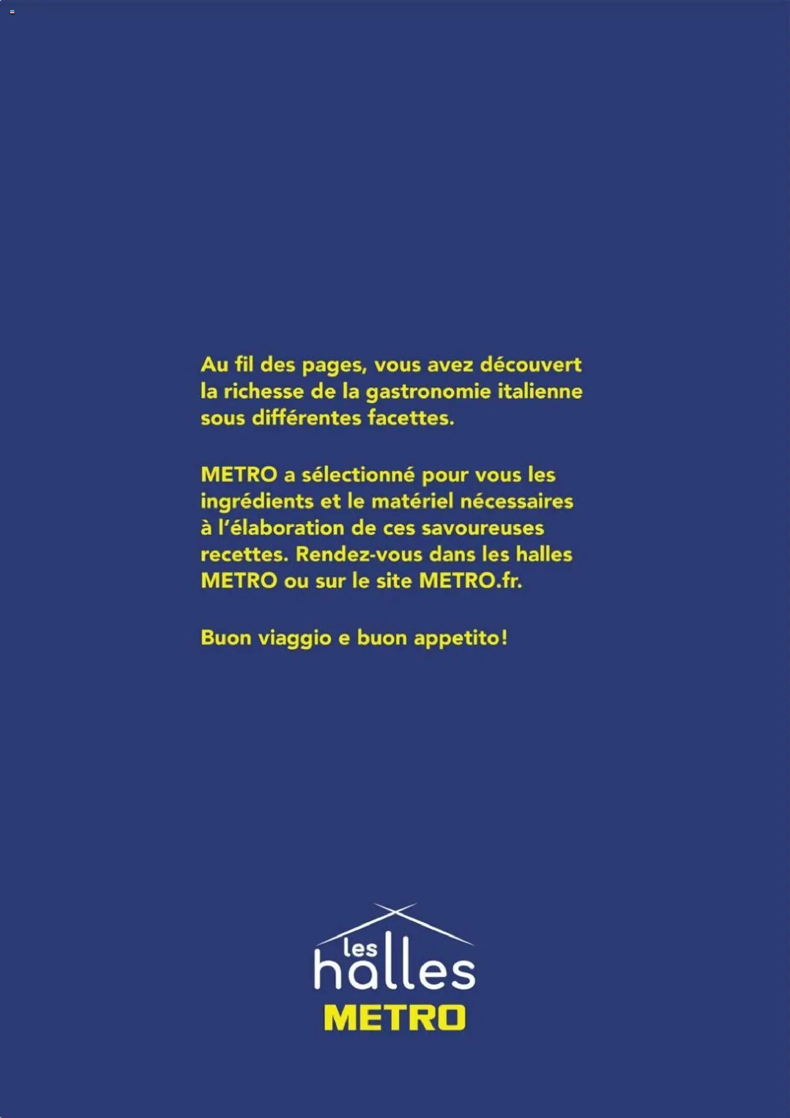 METRO - Livret recettes Italie | 37 inspirations pour votre carte (2026-01-01 - 2026-01-20)