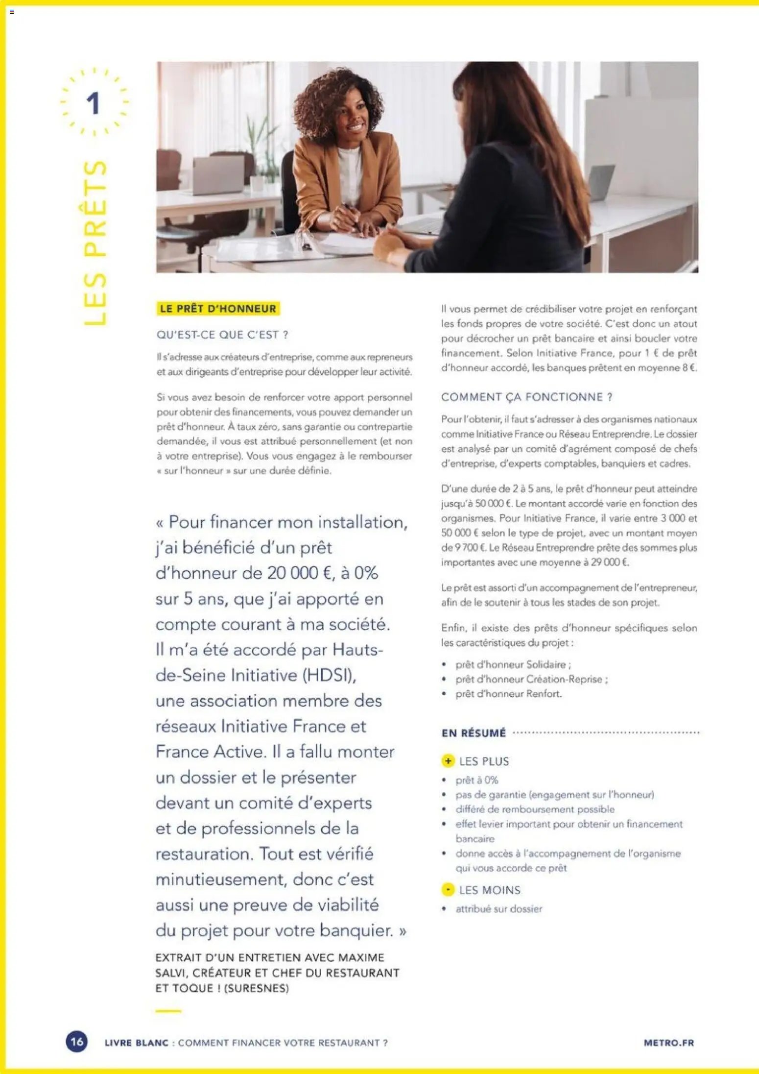 METRO - Guide financer son restaurant