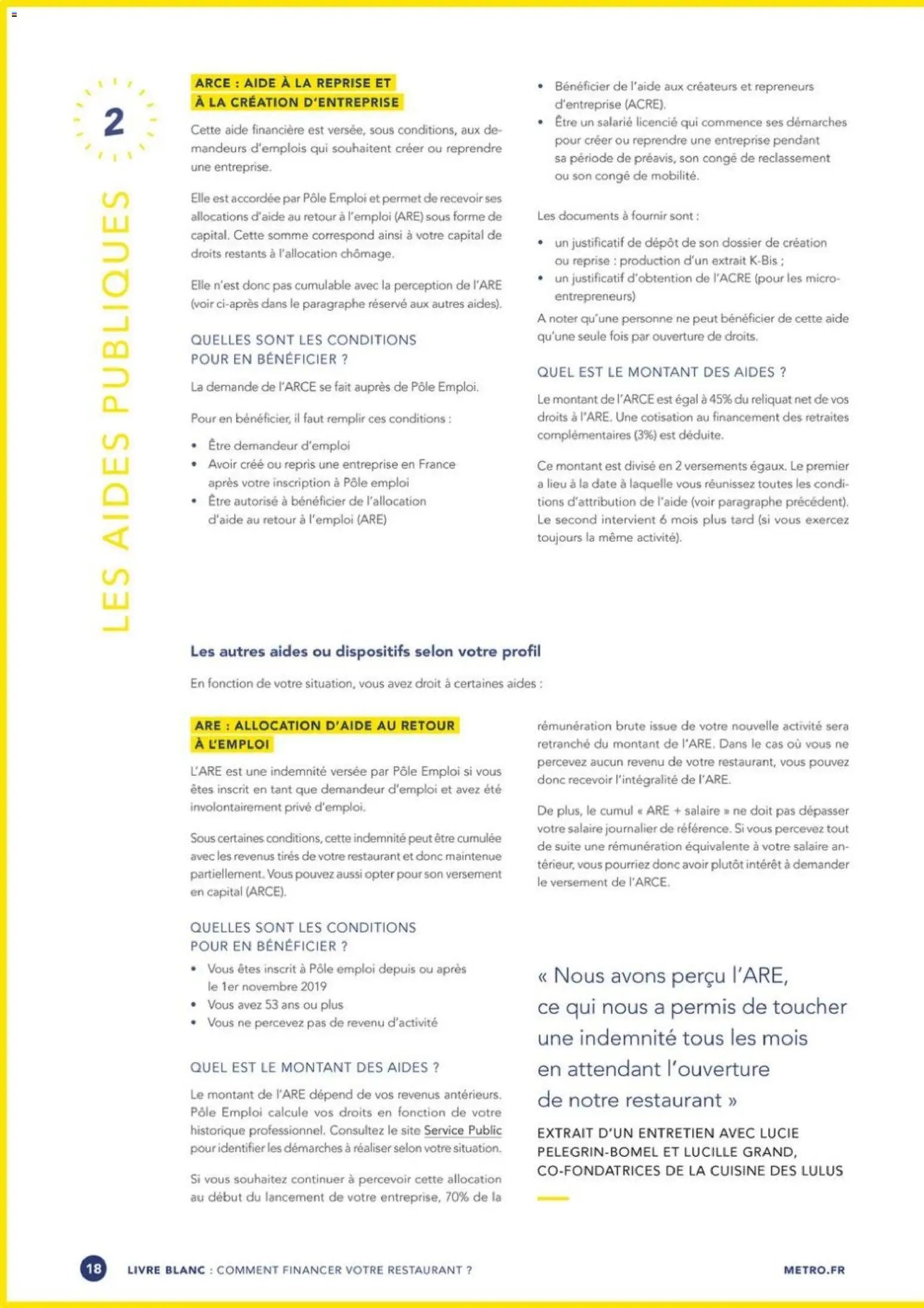METRO - Guide financer son restaurant