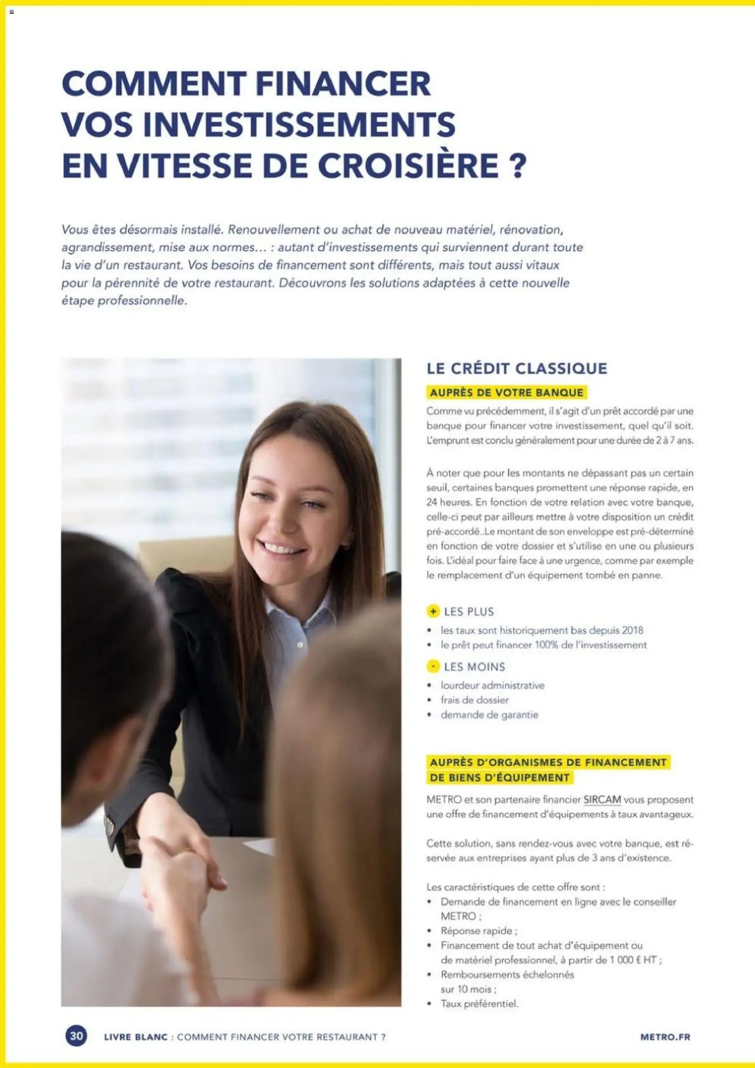 METRO - Guide financer son restaurant