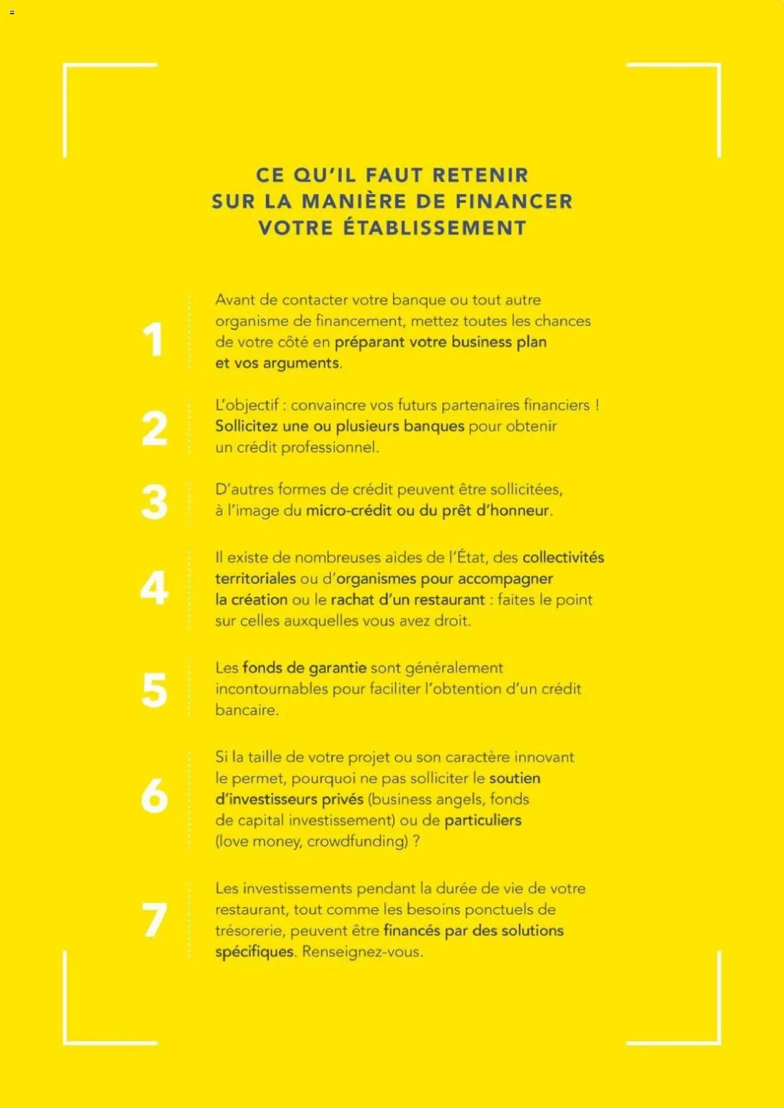 METRO - Guide financer son restaurant