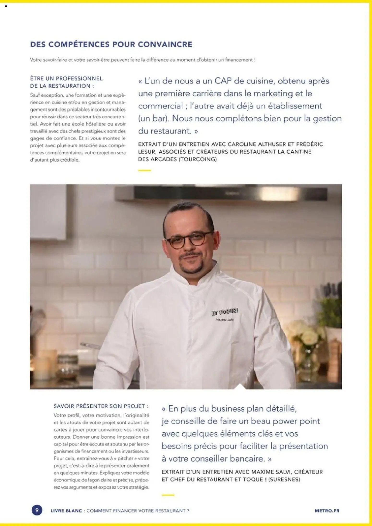 METRO - Guide financer son restaurant