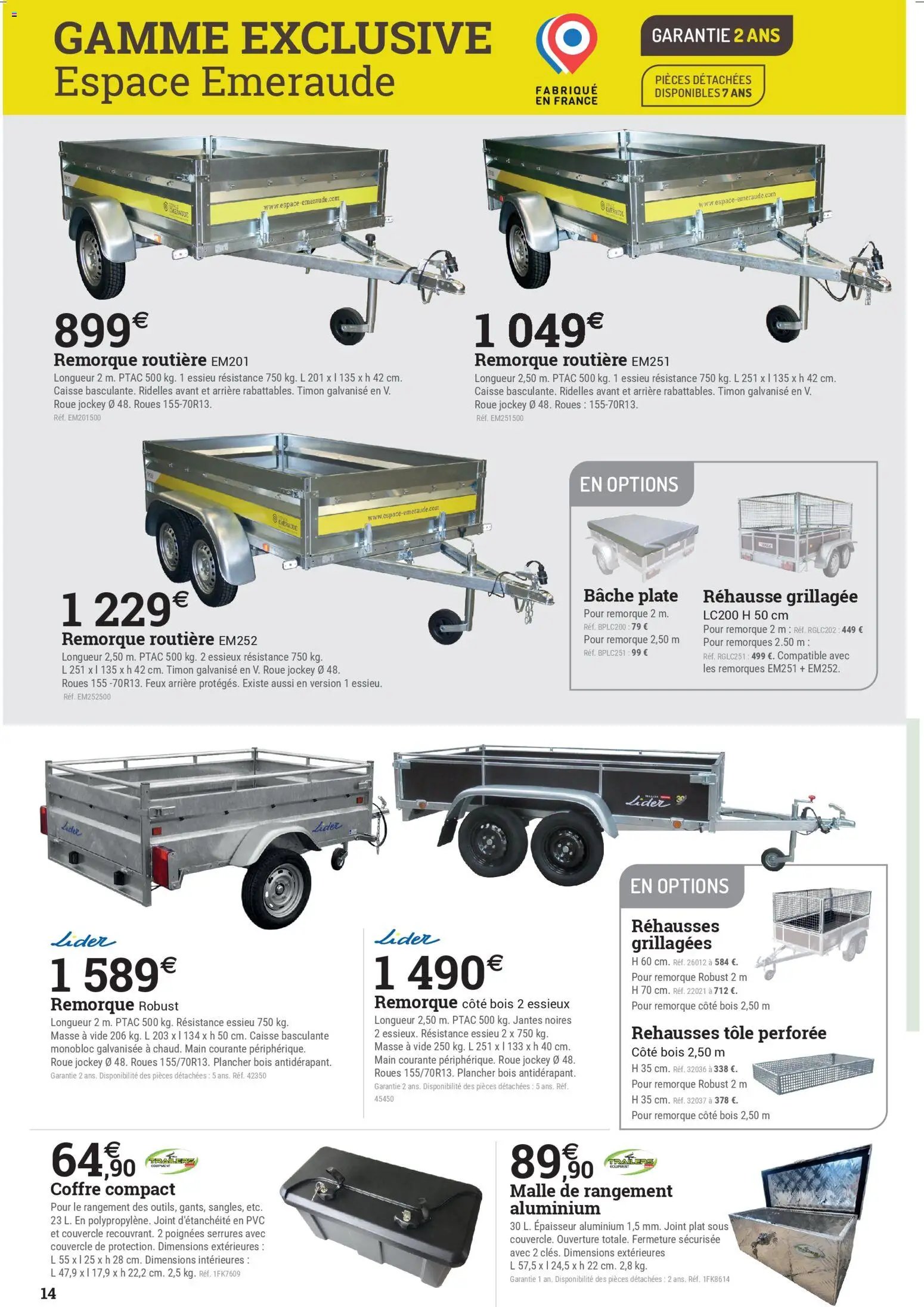 Espace Emeraude catalogue