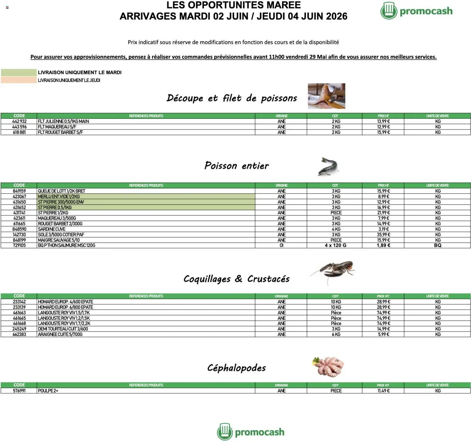 Promocash Opportunités Marée