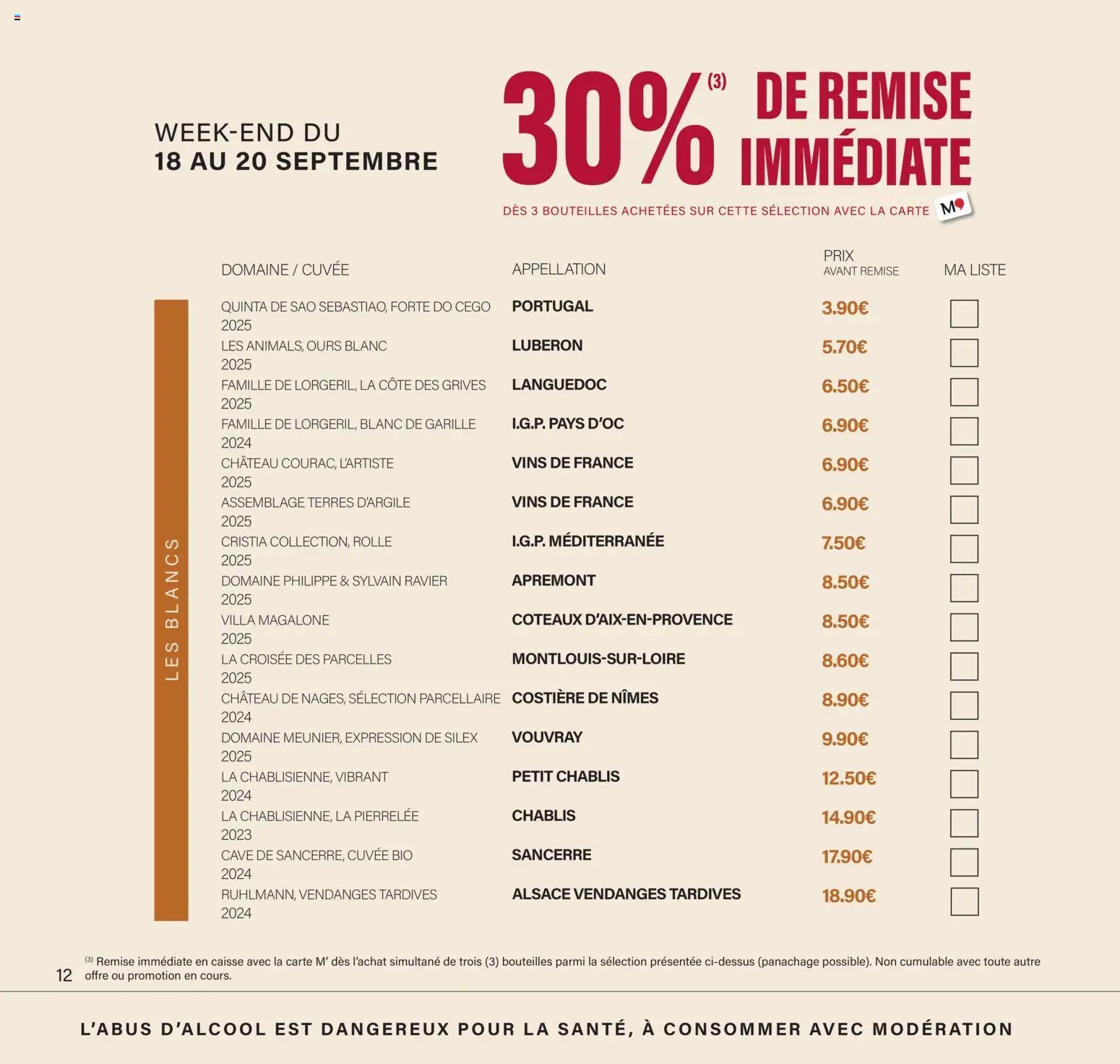 Monoprix - Calendrier foire aux vins