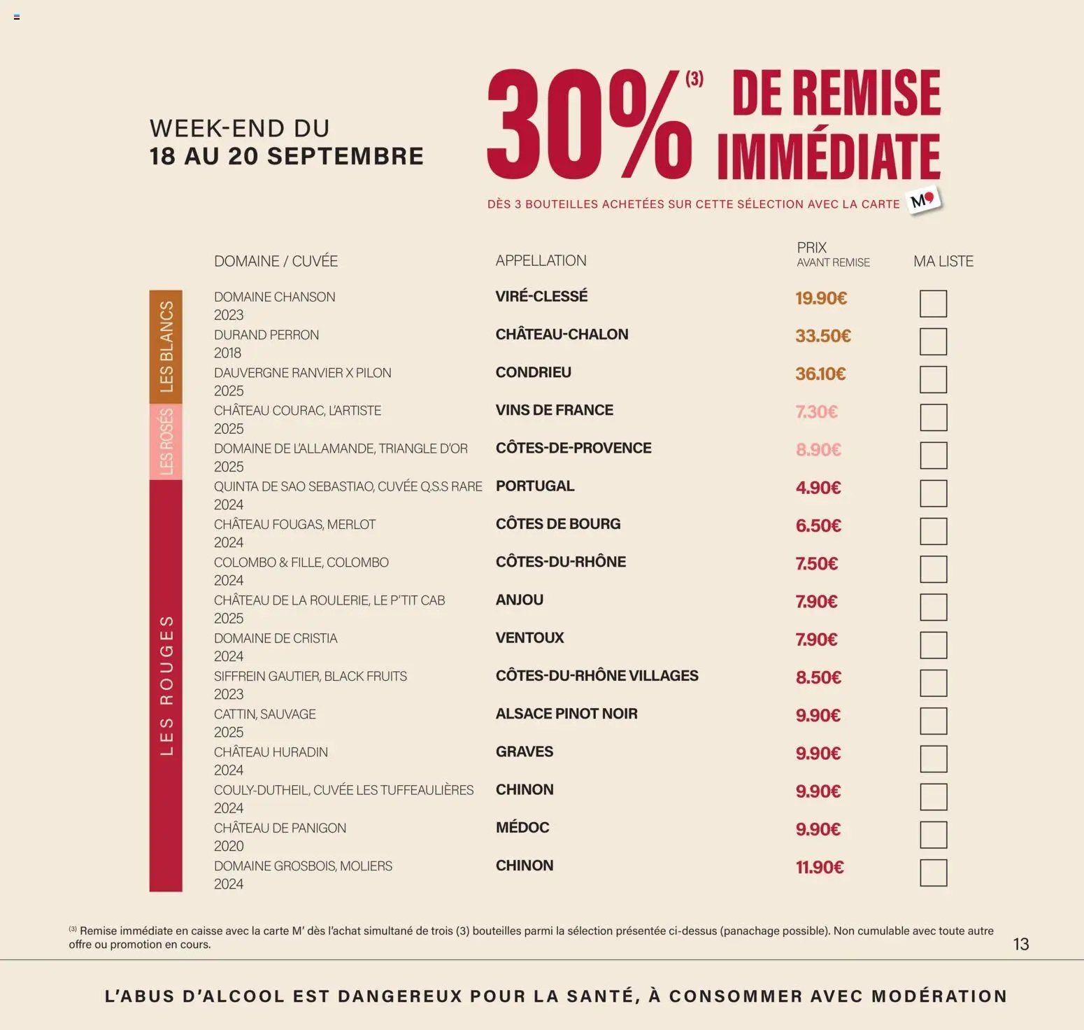 Monoprix - Calendrier foire aux vins