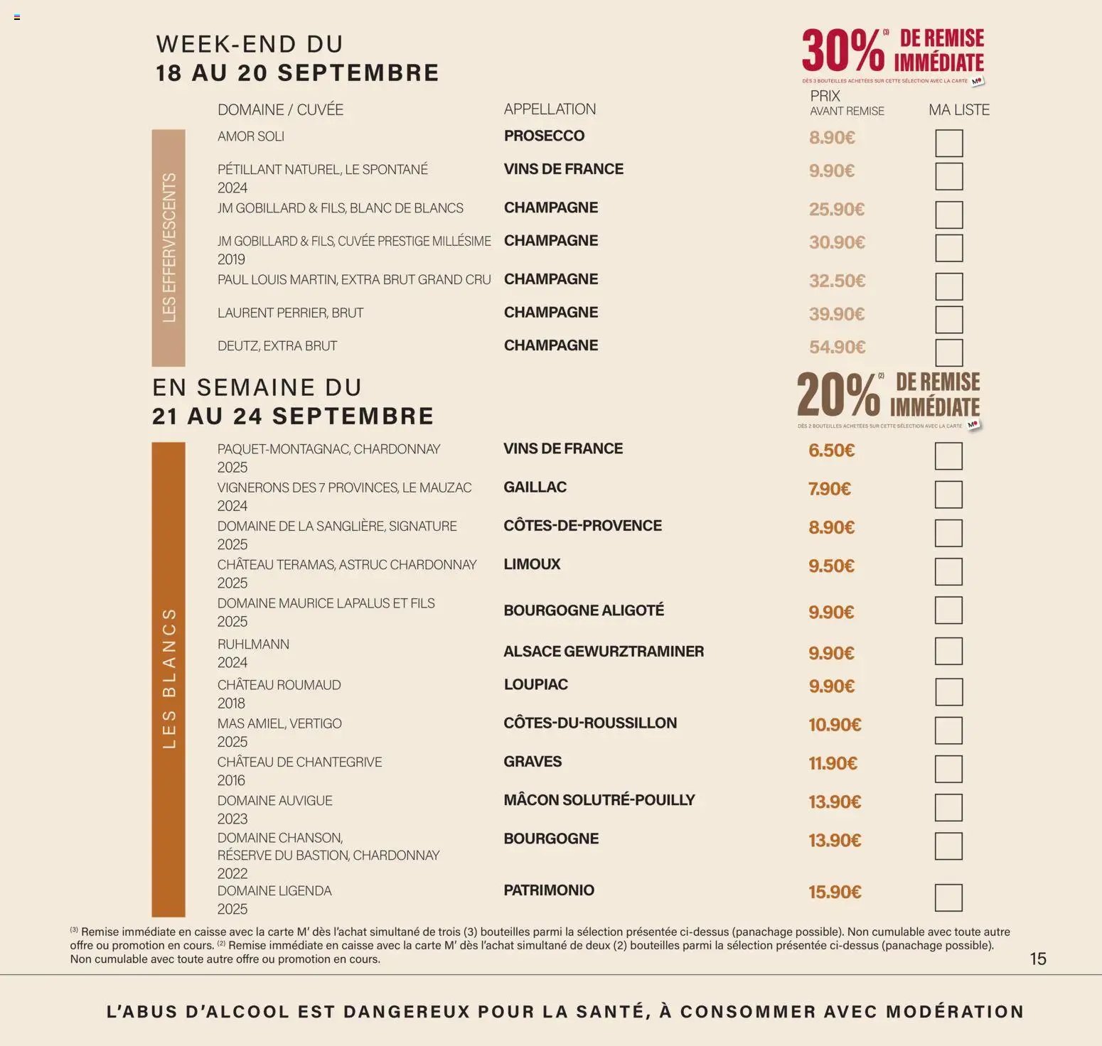 Monoprix - Calendrier foire aux vins