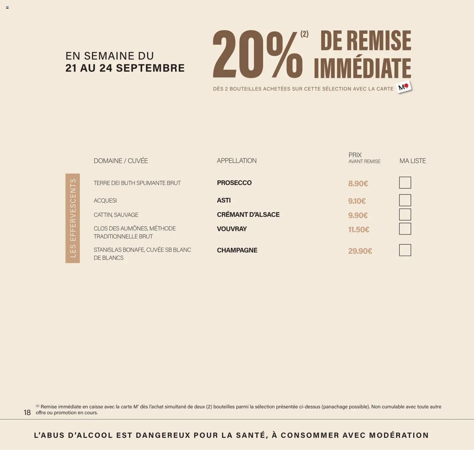 Monoprix - Calendrier foire aux vins
