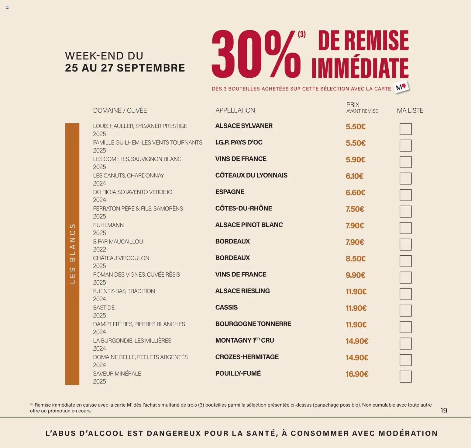Monoprix - Calendrier foire aux vins