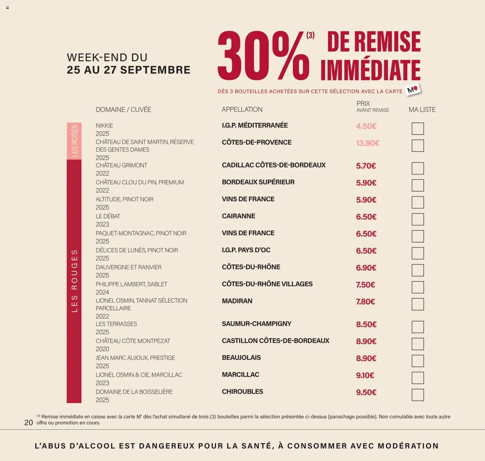 Monoprix - Calendrier foire aux vins