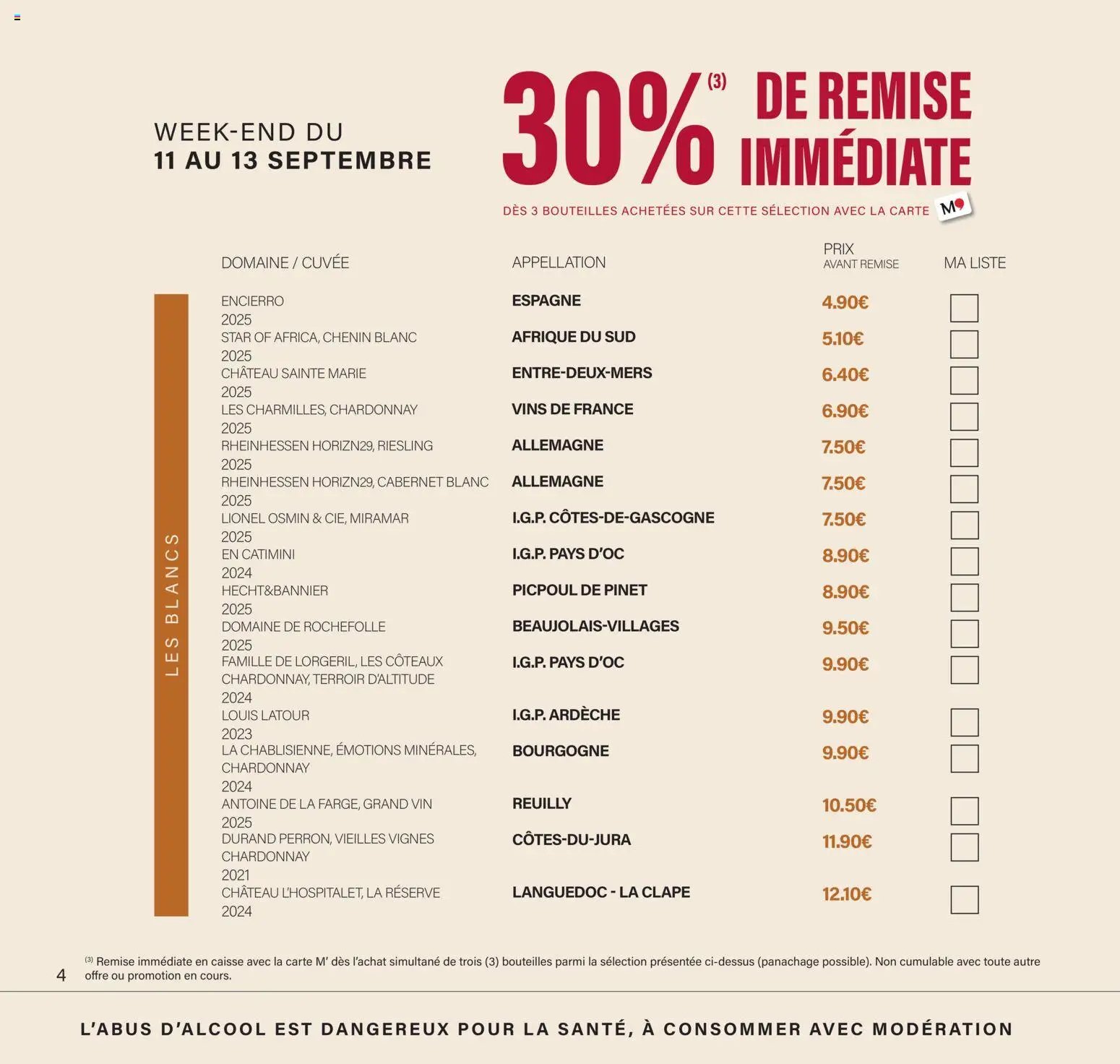 Monoprix - Calendrier foire aux vins