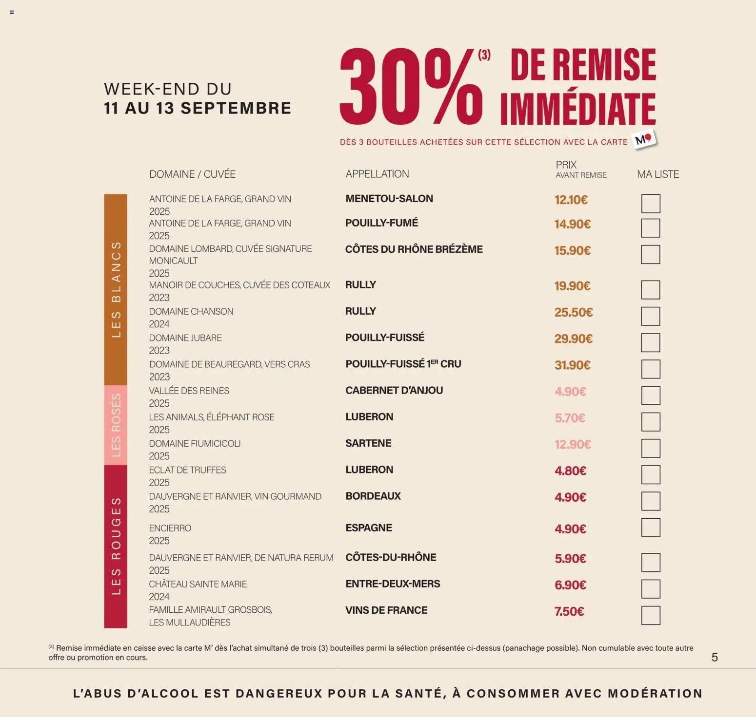 Monoprix - Calendrier foire aux vins