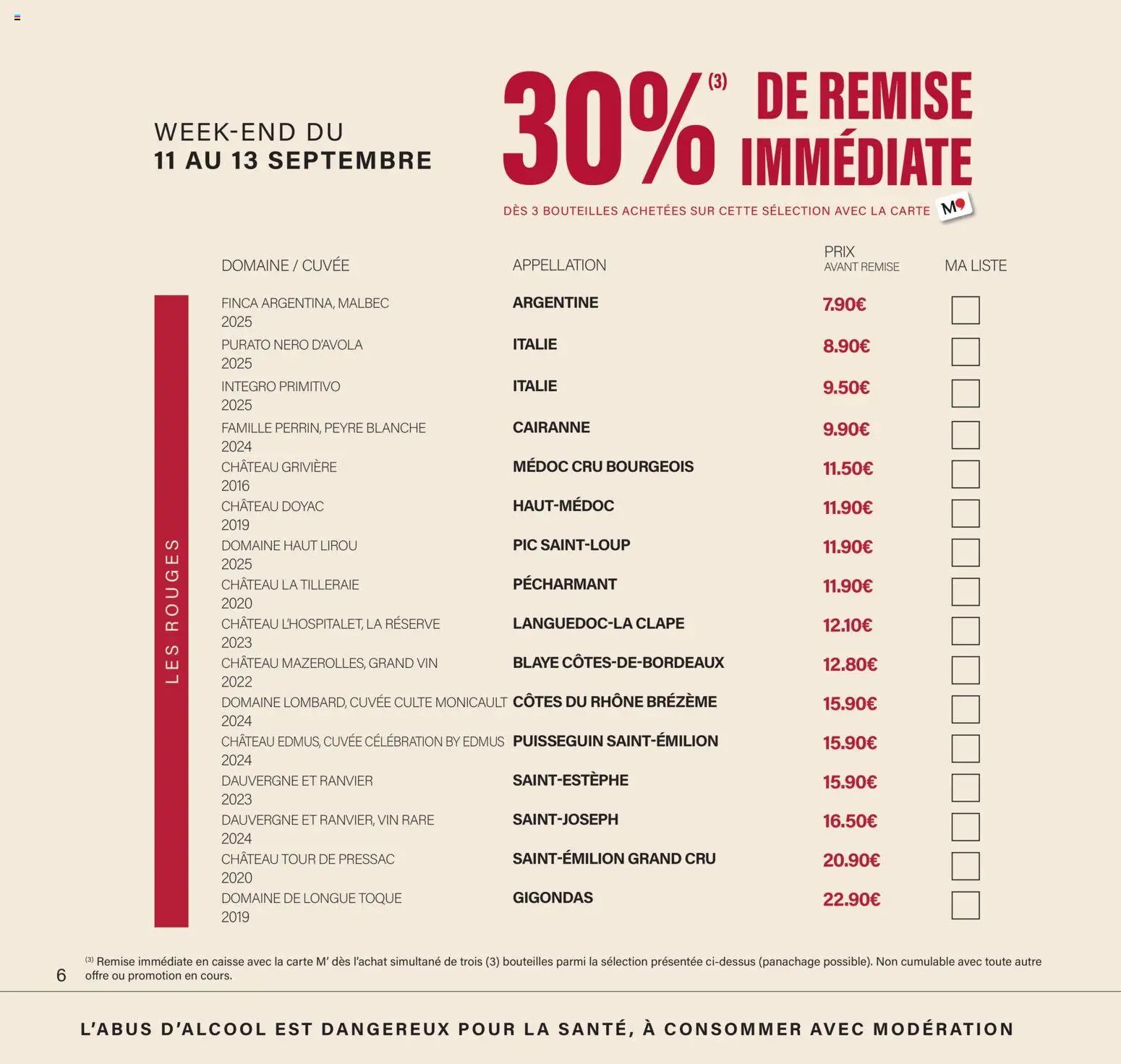 Monoprix - Calendrier foire aux vins