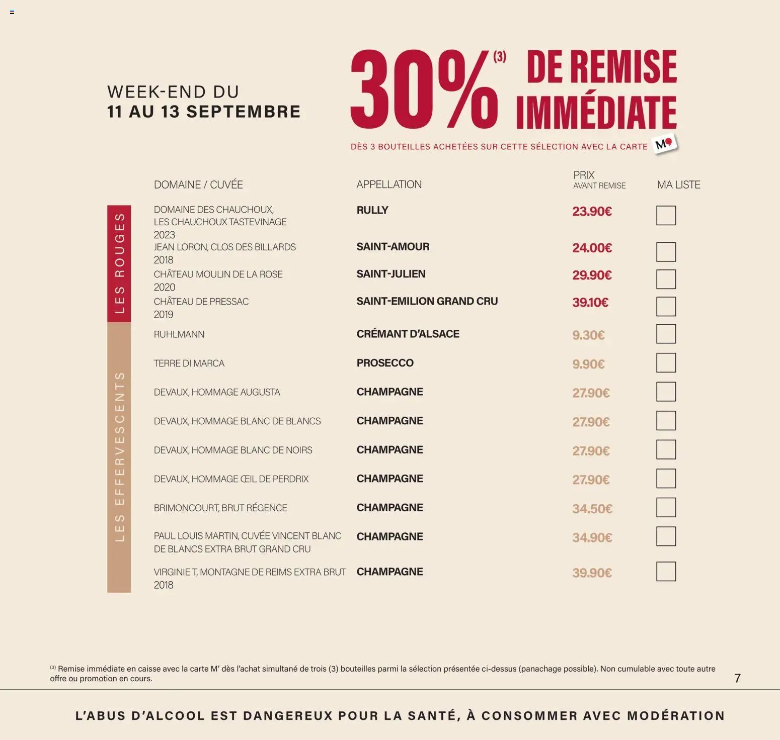 Monoprix - Calendrier foire aux vins