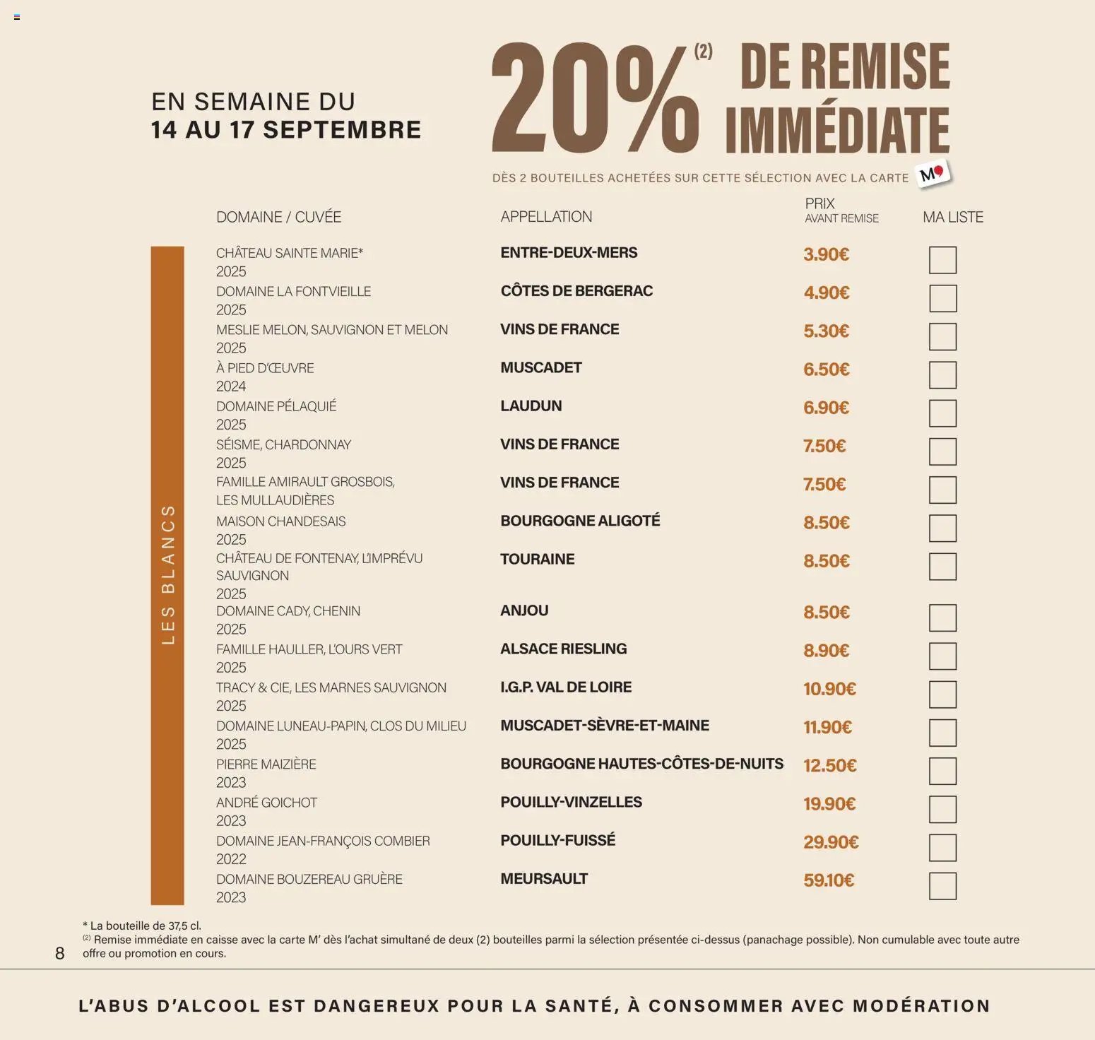 Monoprix - Calendrier foire aux vins